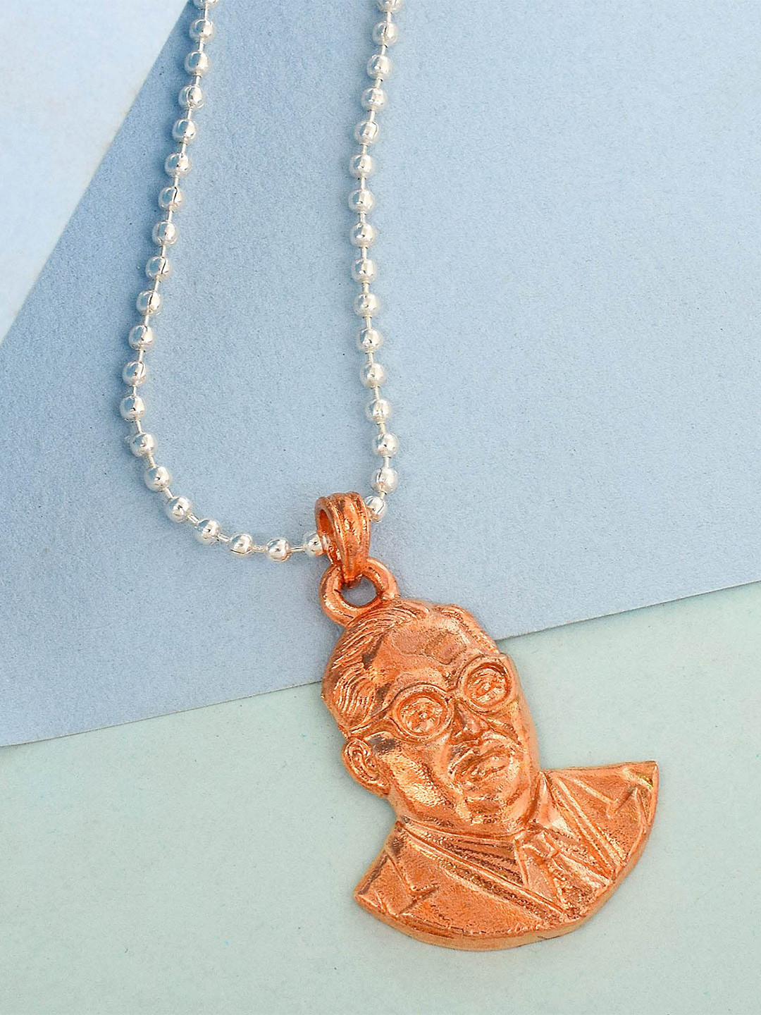 MEMOIR Copper-Plated Ambedkar Pendant With Chain