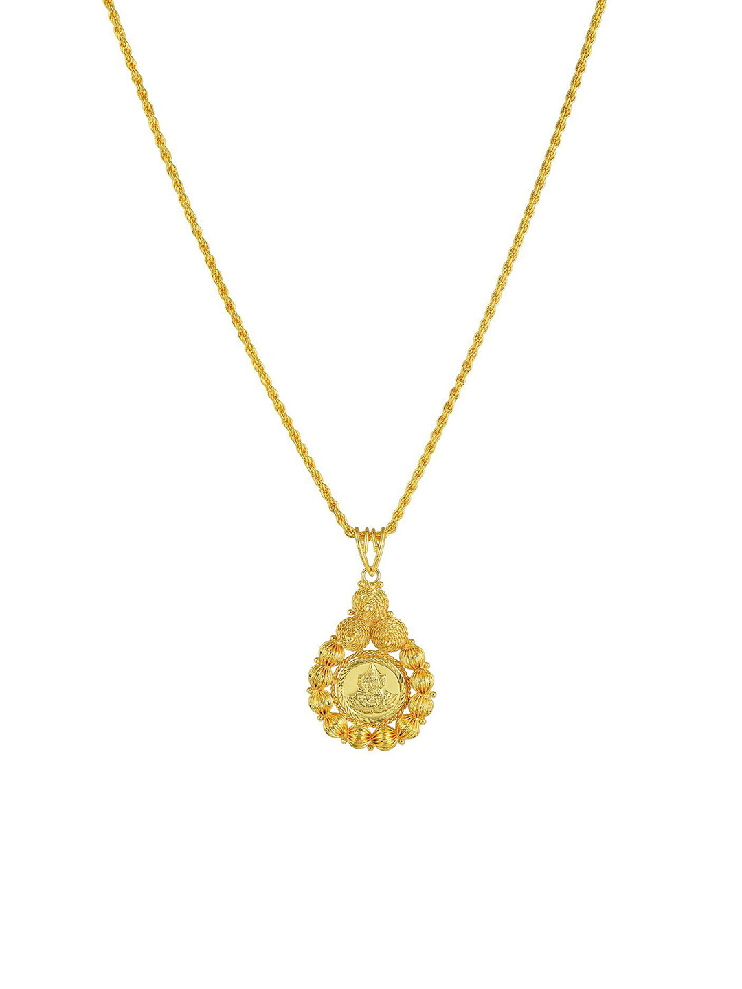 MEMOIR 24kt Gold-Plated Contemporary Lakshmi Pendant With Chain