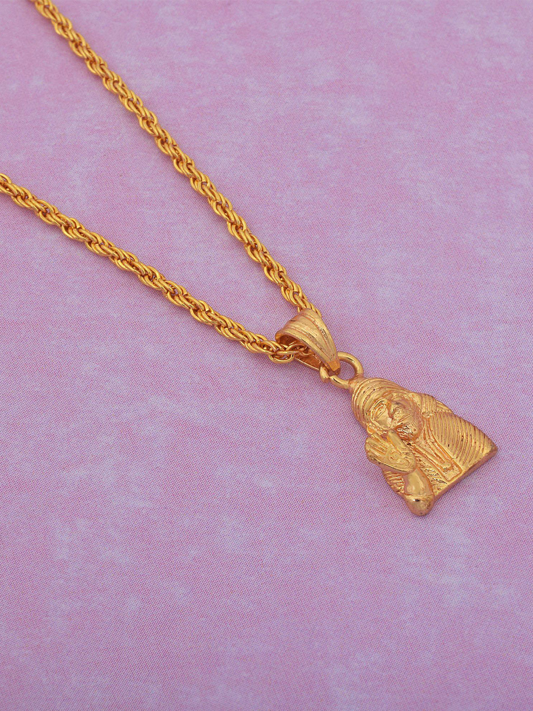 MEMOIR Gold-Plated Sai Baba Pendant With Chain
