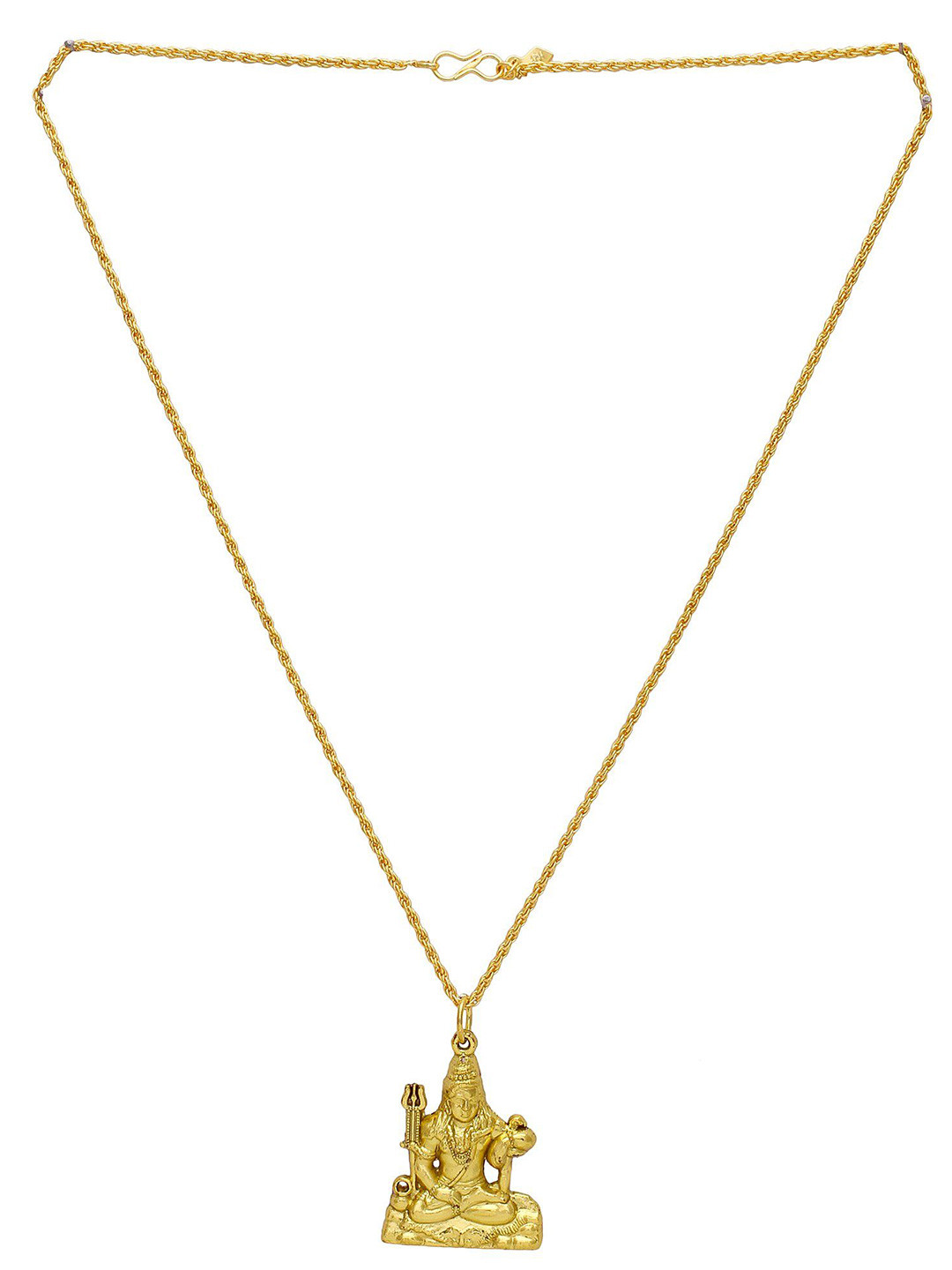 MEMOIR Unisex Gold Plated Lord Shiva Pendant With Chain
