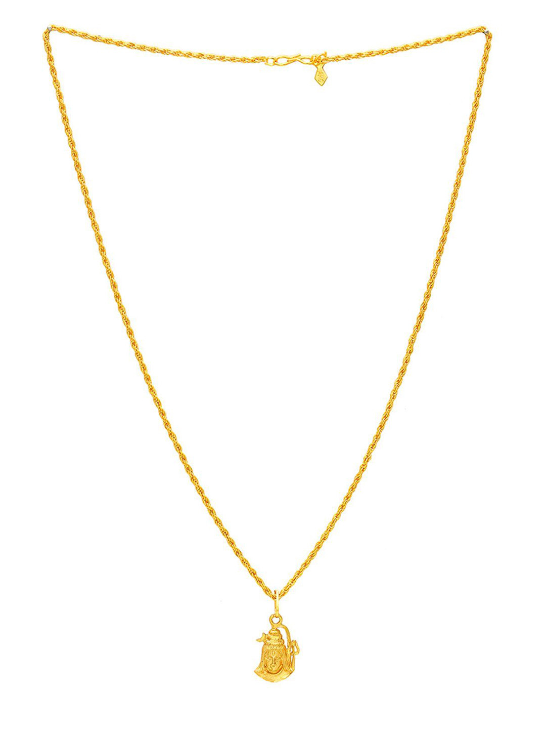 MEMOIR Unisex Gold Plated Lord Shiva Charm Pendant With Chain