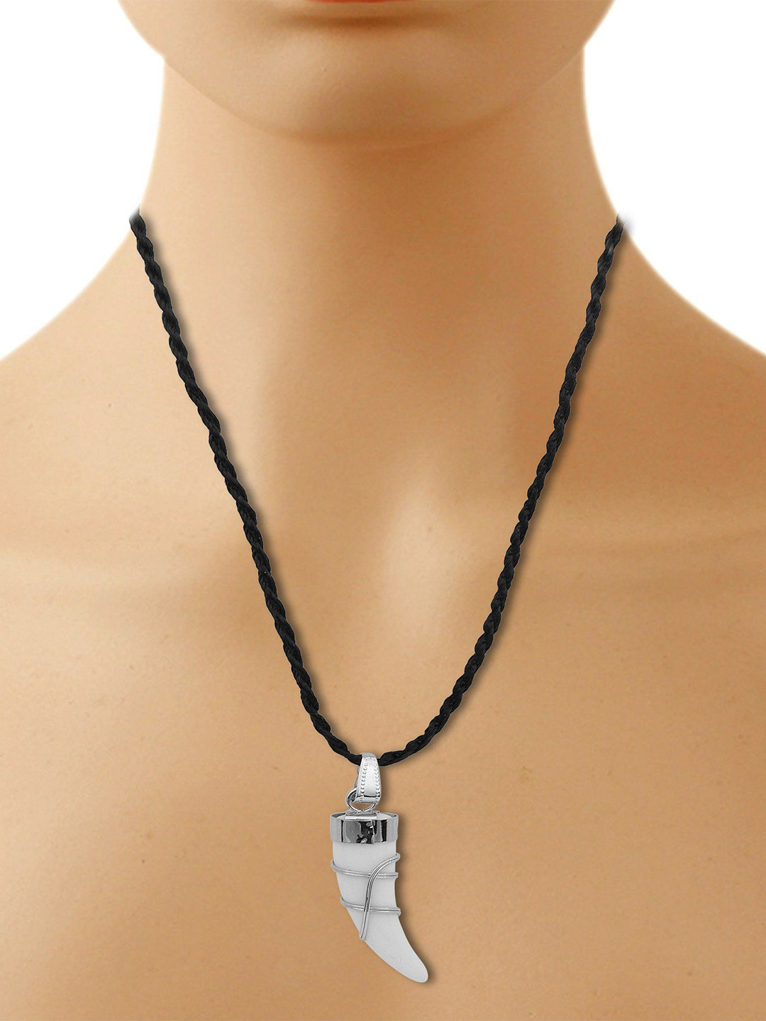 MEMOIR Unisex Silver-Plated Ivory Pendant