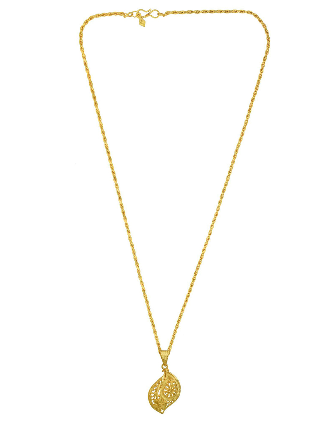 MEMOIR Gold-Plated Mango Shaped Pendant With Chain