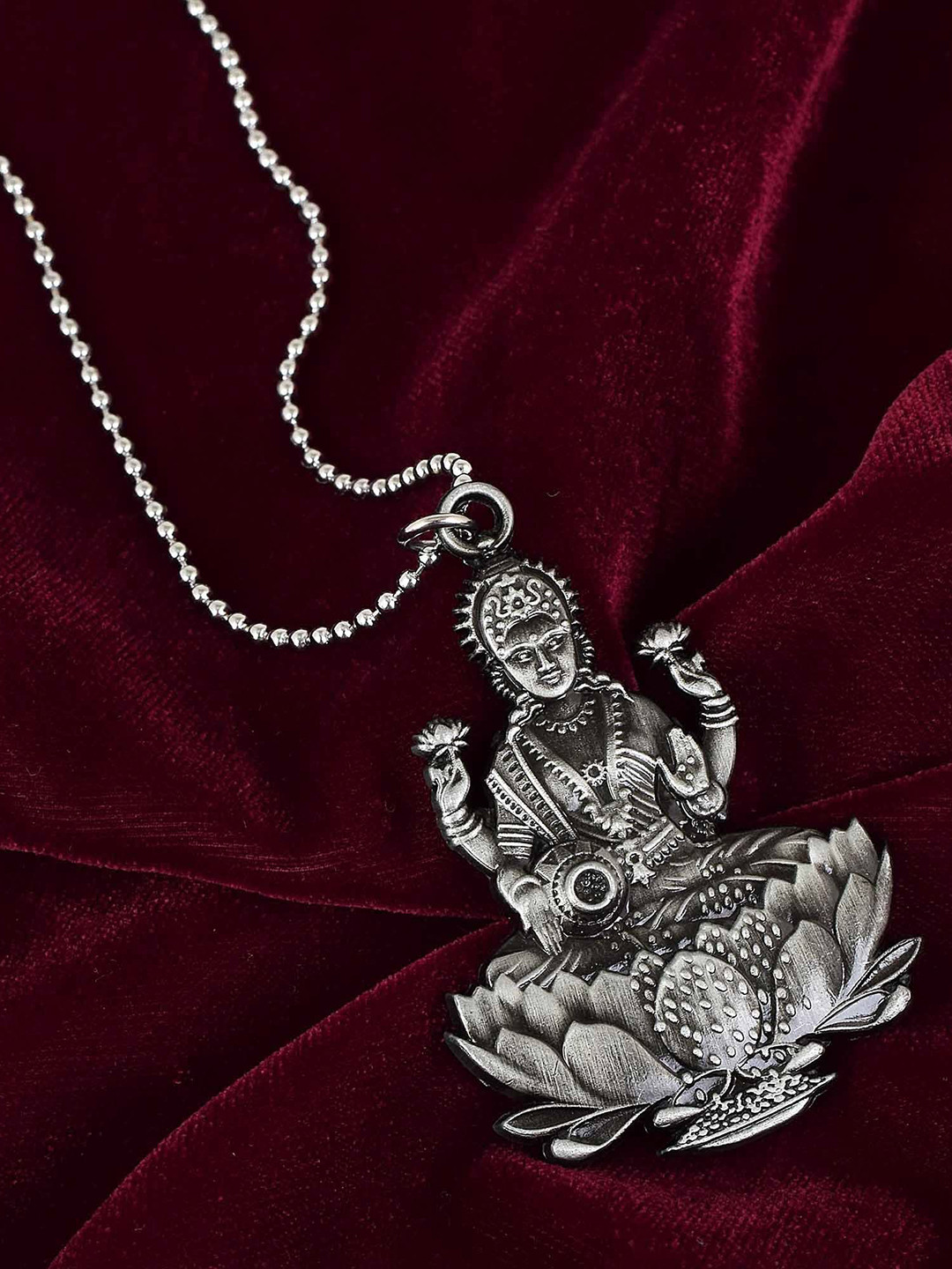 MEMOIR Silver Plated Laxmi Charm Pendants with Chains