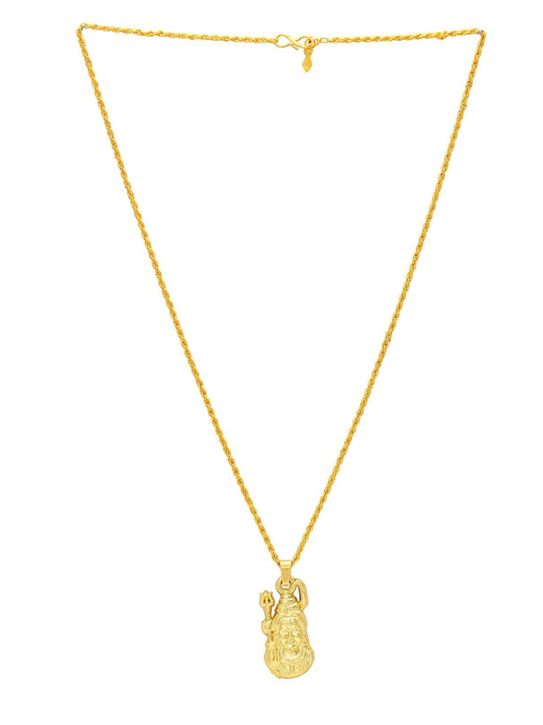 MEMOIR Gold-Plated Lord Shiva-Shaped Pendant With Chain