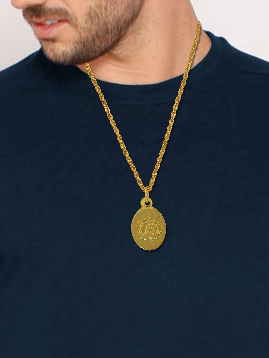 MEMOIR Gold Plated Religious Pendant With Chain