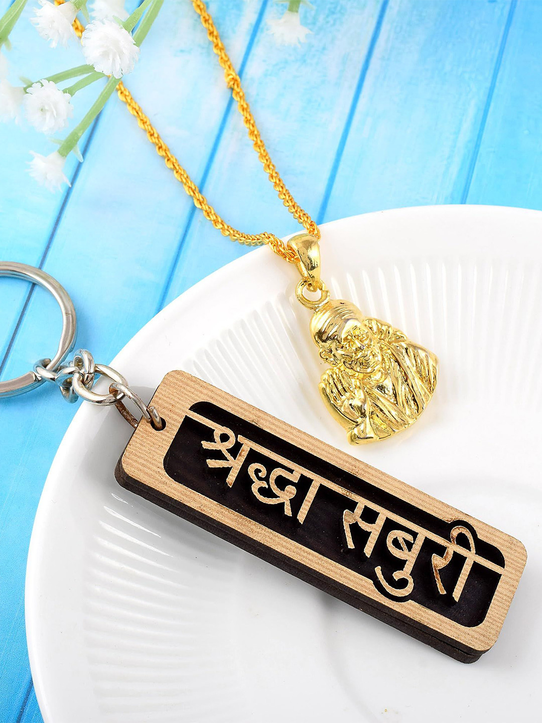 MEMOIR 24KT Gold Plated Sai Baba Pendant With Chain