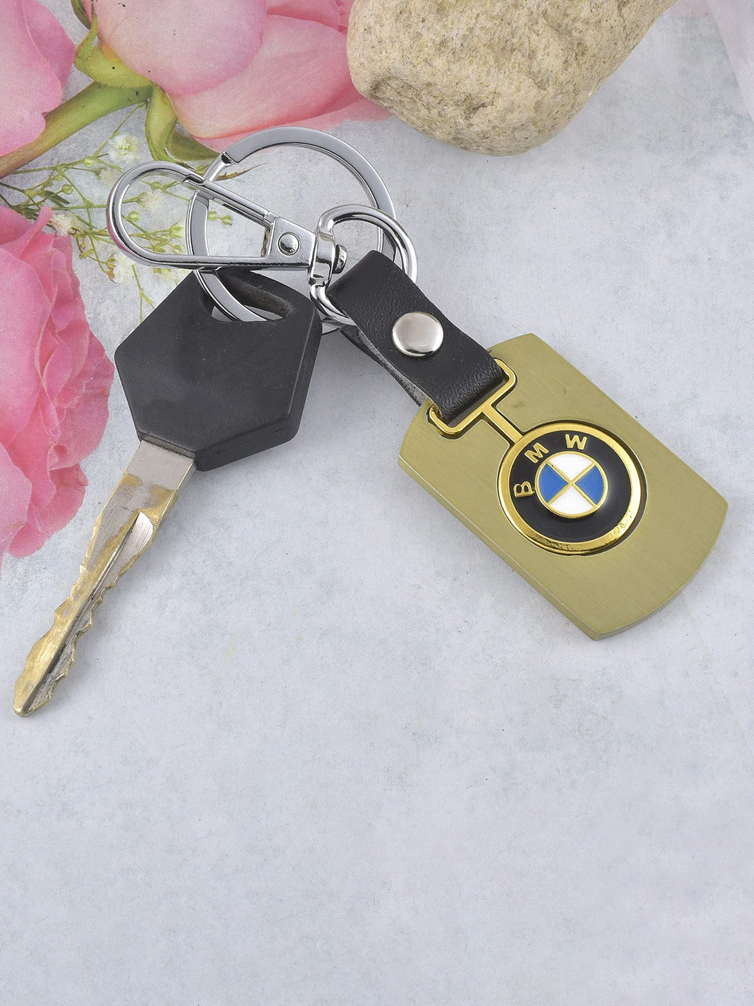 MEMOIR Brand Logo Printed Pure Leather Key Chain