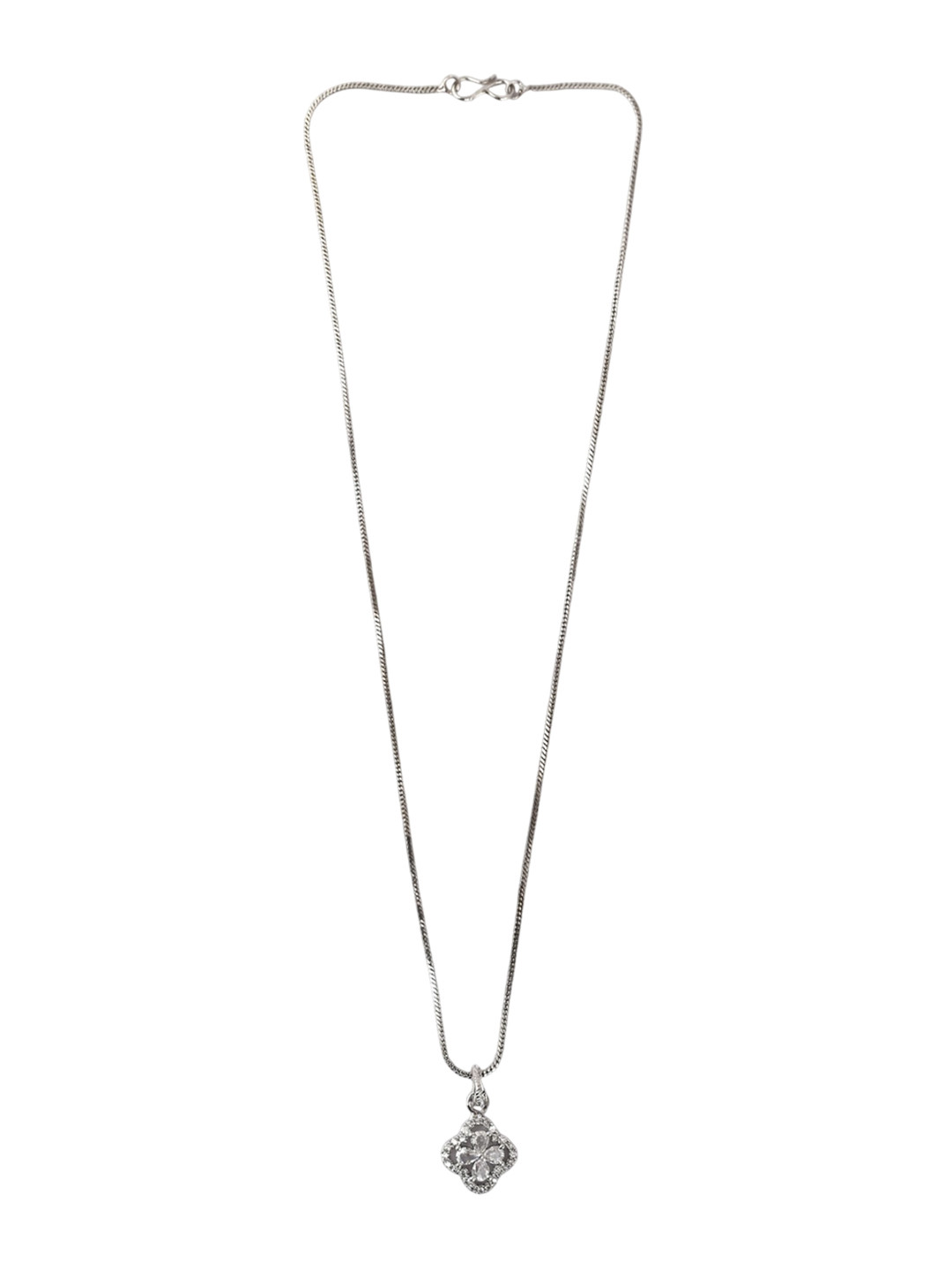 DEGHLAM Silver-Plated Floral Luminescent Luxe Pendant With Chain