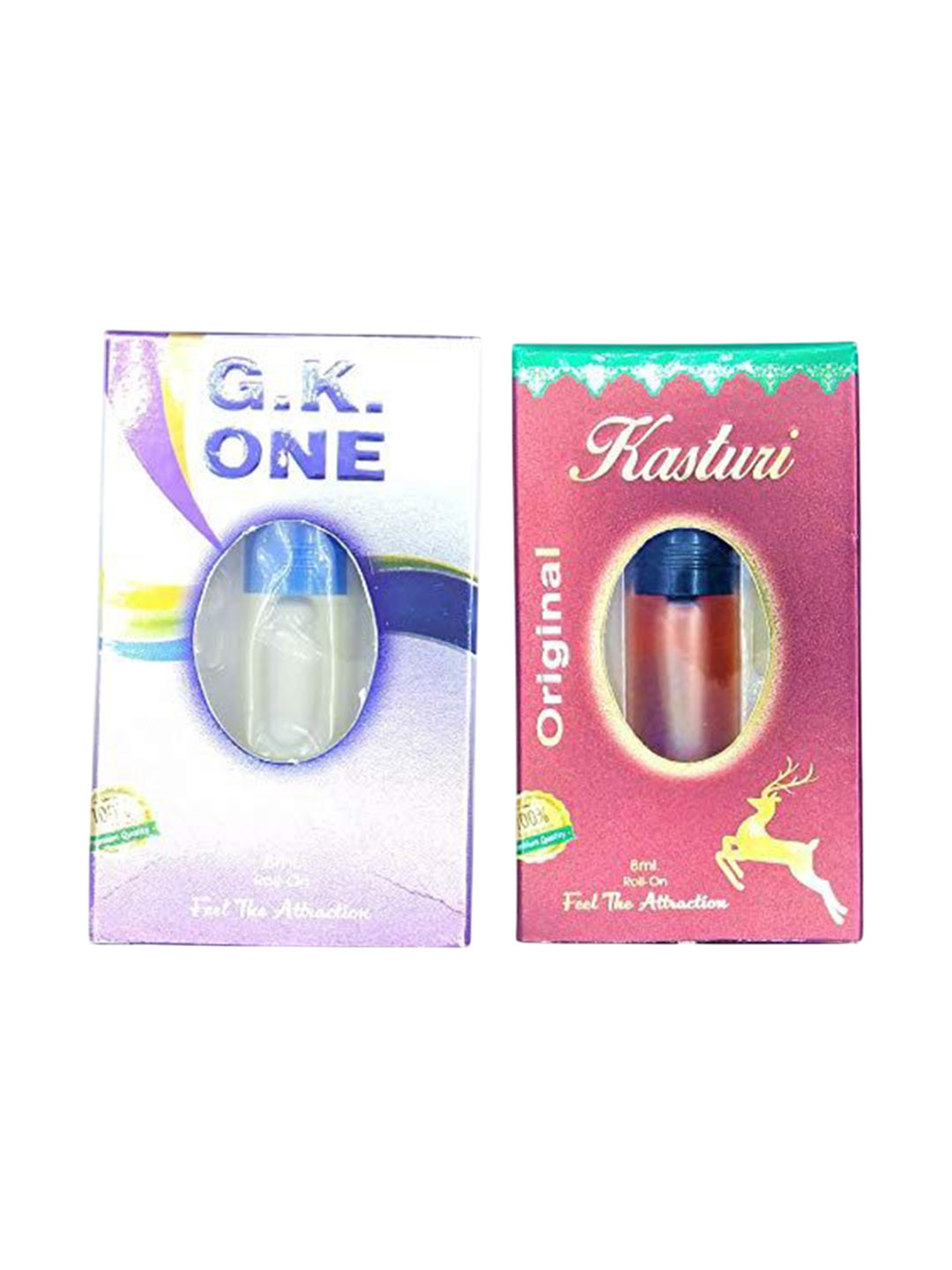 RAVIOUR LIFESTYLE Set Of 2 Kasturi & G.K One Non Alcoholic Roll On Attar - 8 ml Each
