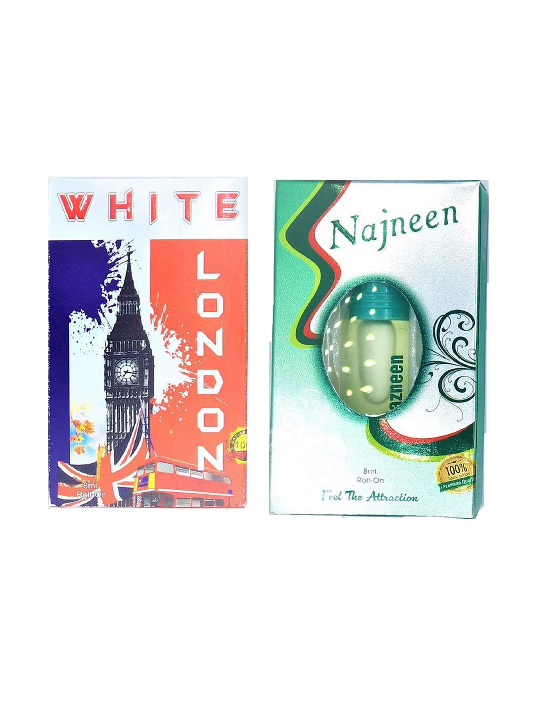 RAVIOUR LIFESTYLE Set Of 2 Nazneen & White London Roll On Attar - 8 ml Each