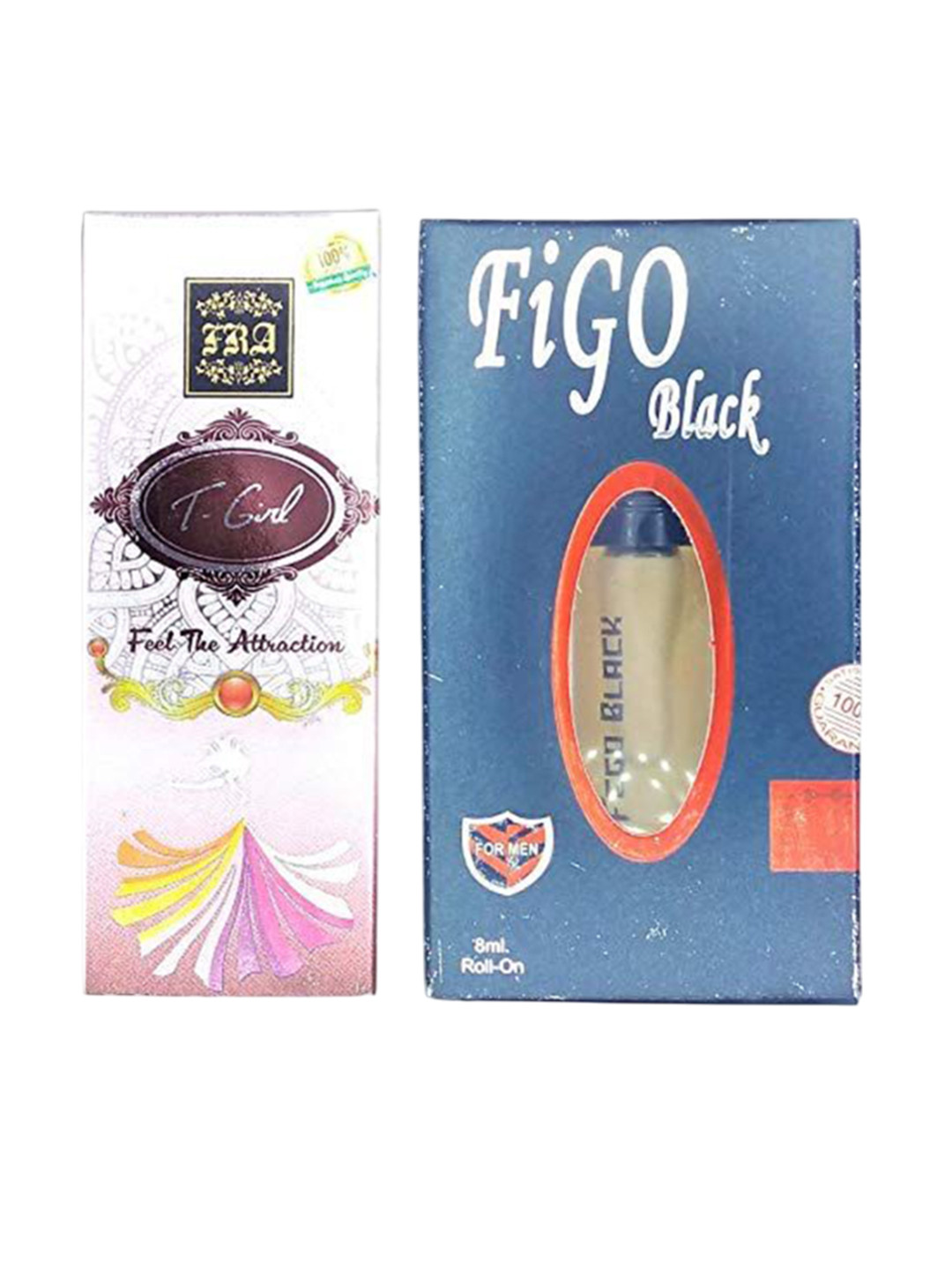 RAVIOUR LIFESTYLE Set Of 2 T-gold & Figo Black Alcohol Free Attar- 8 ml Each