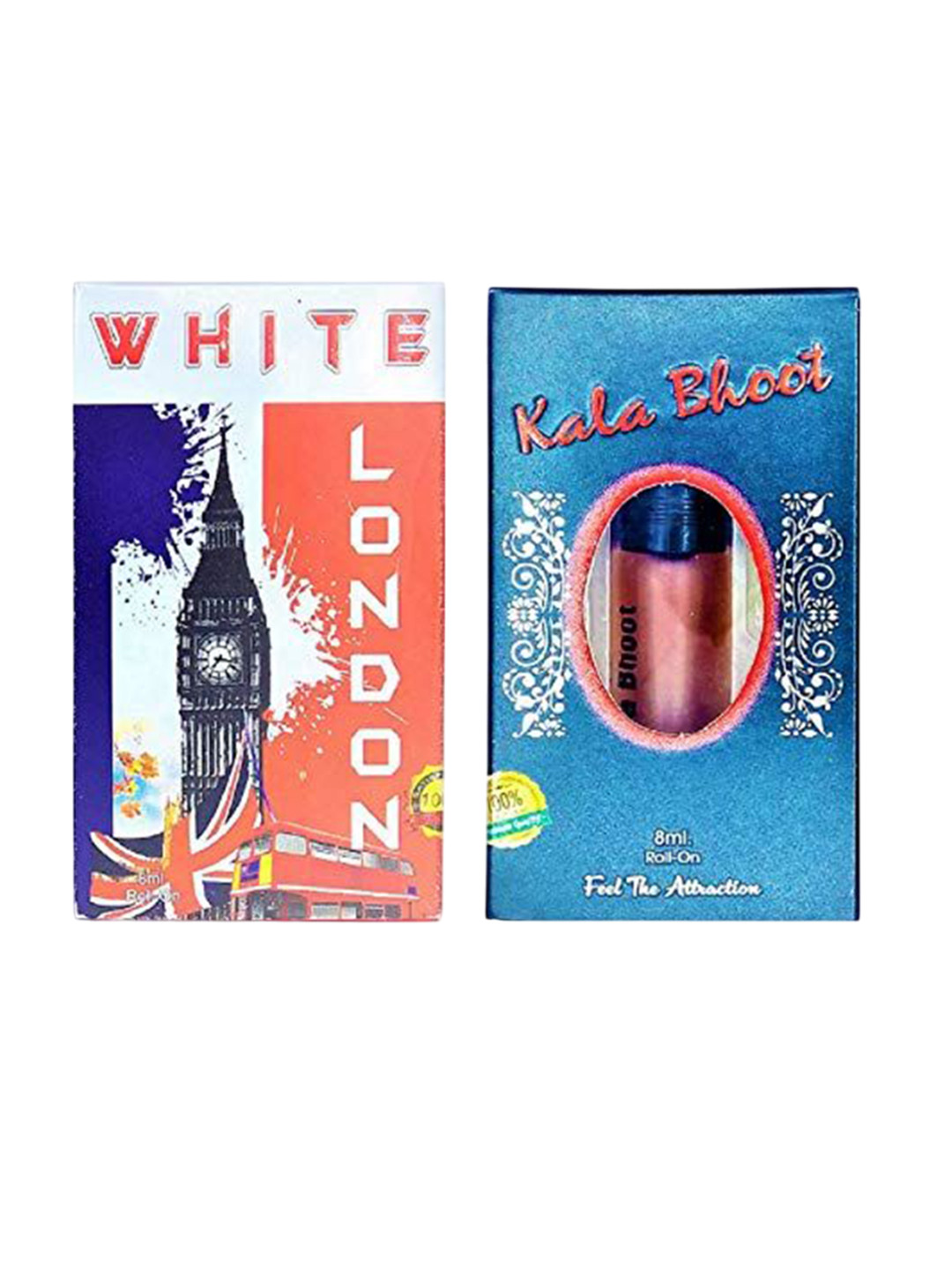 RAVIOUR LIFESTYLE Set Of 2 Kala Bhoot & White London Roll On Attar - 8 ml Each