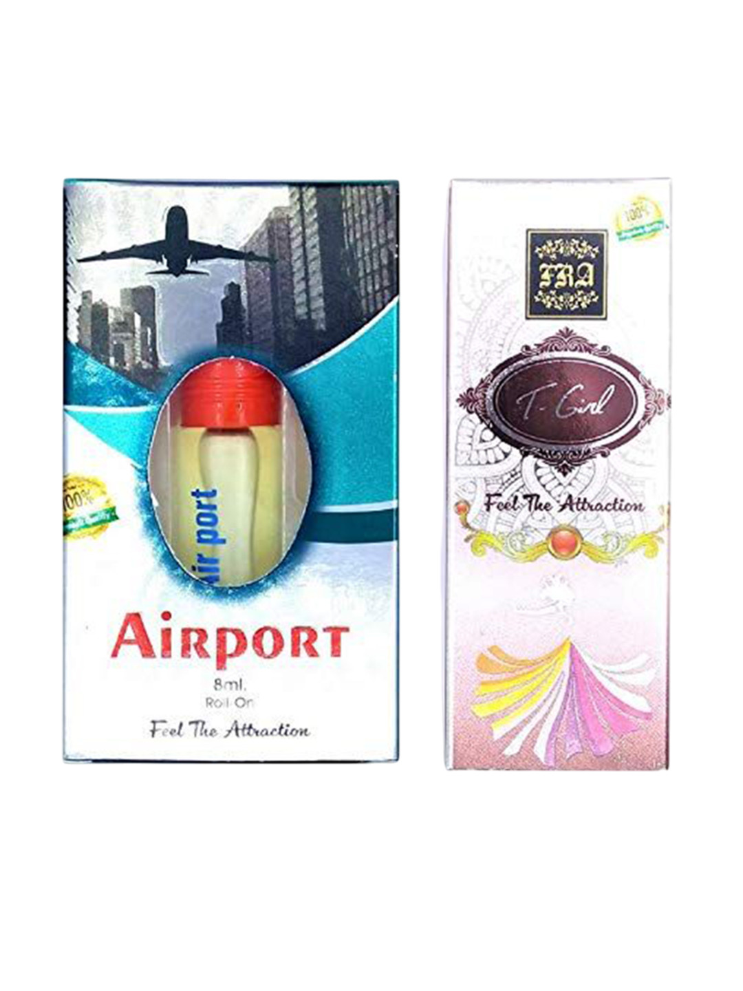 RAVIOUR LIFESTYLE Set Of 2 T Girl & Airport Alcohol Free Roll-On Attar - 8 ml Each
