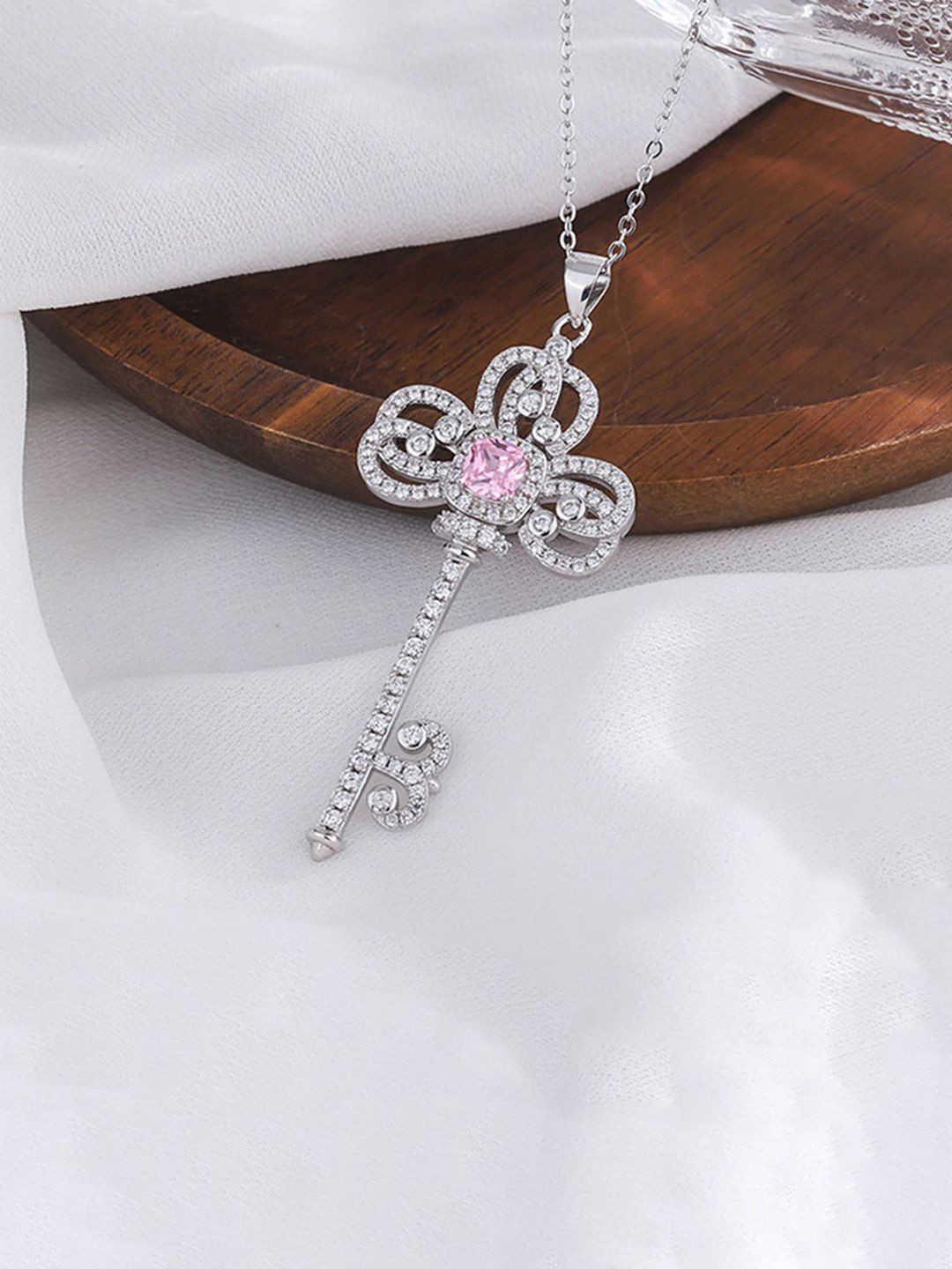 Designs & You Silver-Plated Key Shaped Pendants with Chain