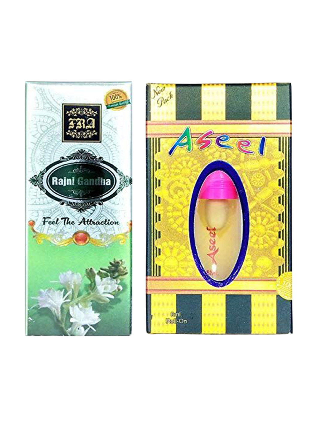 RAVIOUR LIFESTYLE Set Of 2 Rajani Gandha & Aseel Alcohol Free Attar- 8 ml Each