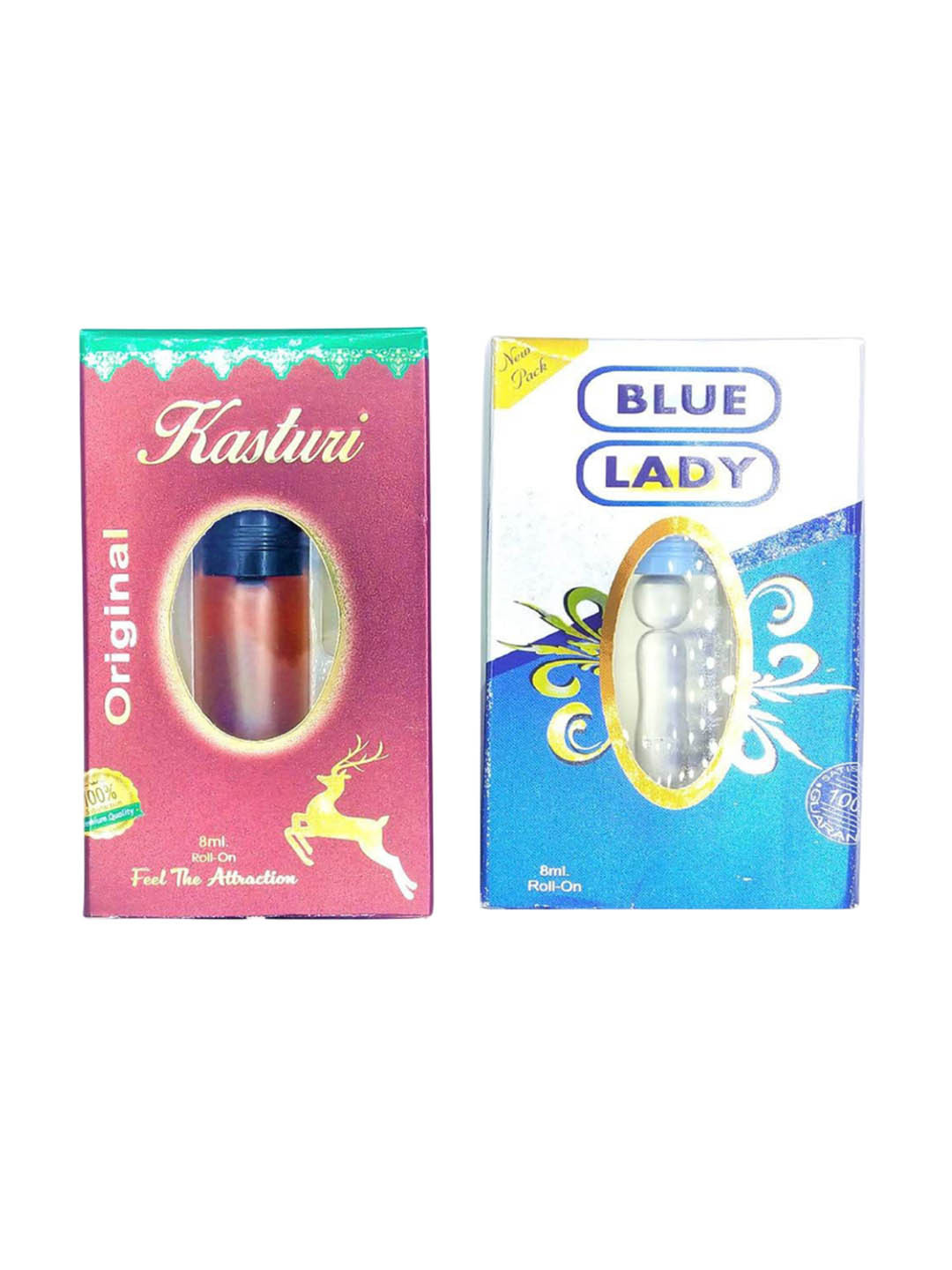 RAVIOUR LIFESTYLE Set Of 2 Kastoori & Blue Lady Roll On Attar - 8 ml Each
