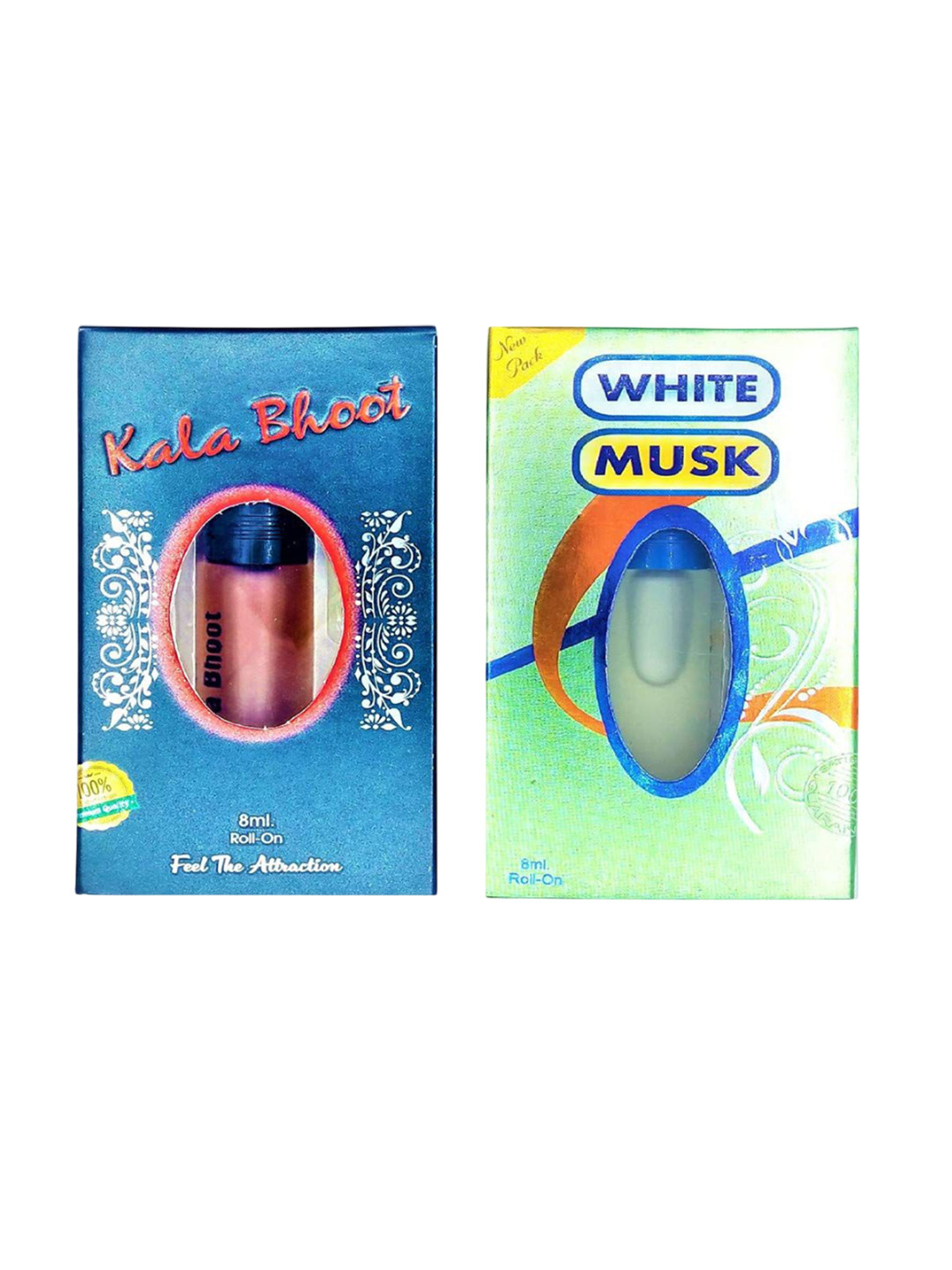 RAVIOUR LIFESTYLE Set Of 2 Kala Bhoot & White Musk Alcohol Free Roll On Attar - 8 ml Each