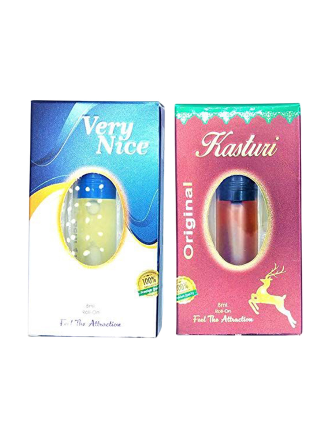 RAVIOUR LIFESTYLE Set Of 2 Very Nice & Kastoori Alcohol Free Roll On Attar - 8 ml Each