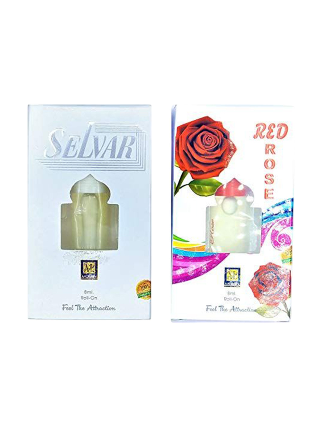 RAVIOUR LIFESTYLE Set Of 2 Selvar & Red Rose Alcohol Free Roll On Attar - 8 ml Each