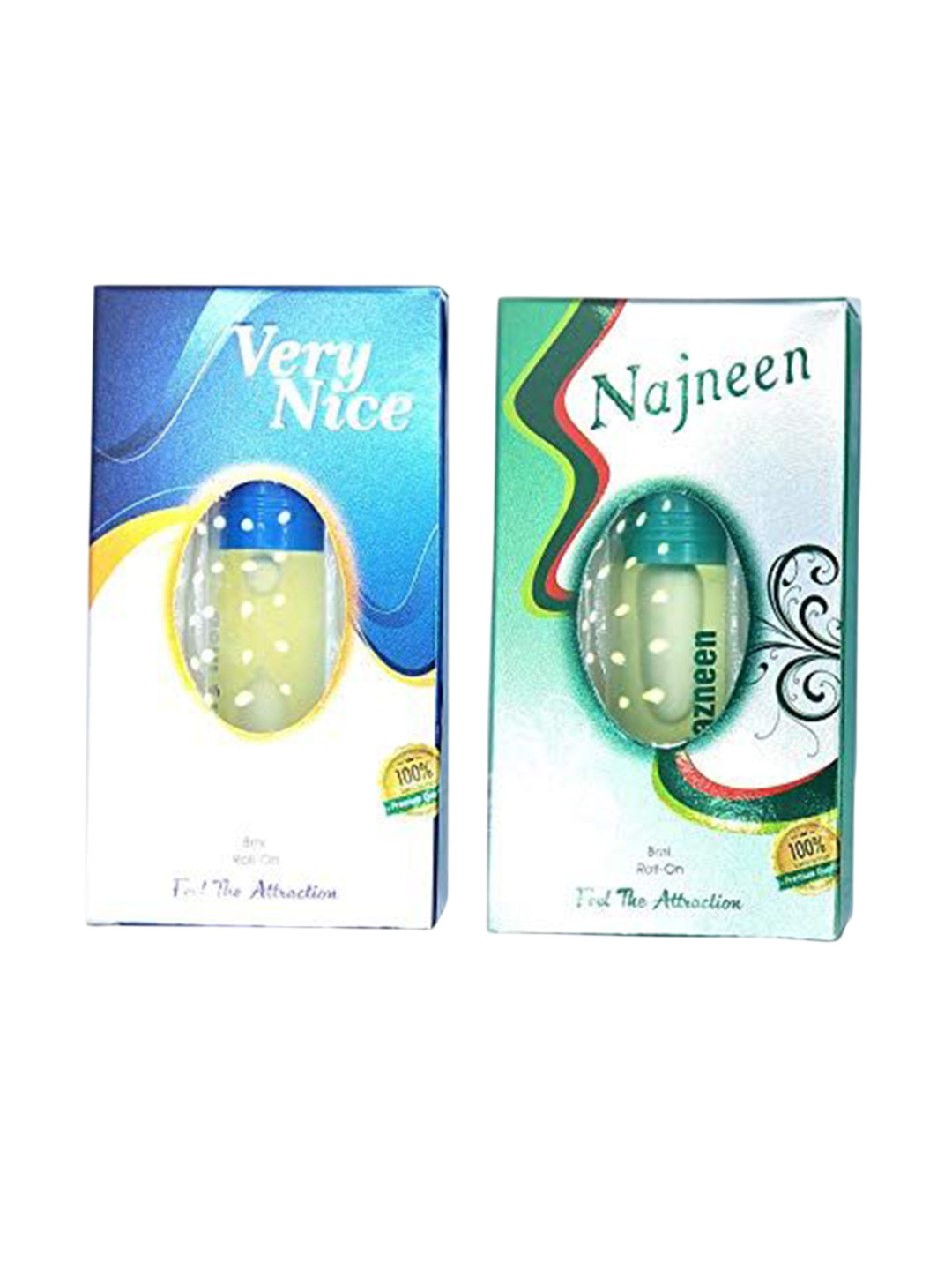 RAVIOUR LIFESTYLE Set Of 2 Very Nice & Najneen Non Alcoholic Roll On Attar - 8 ml Each