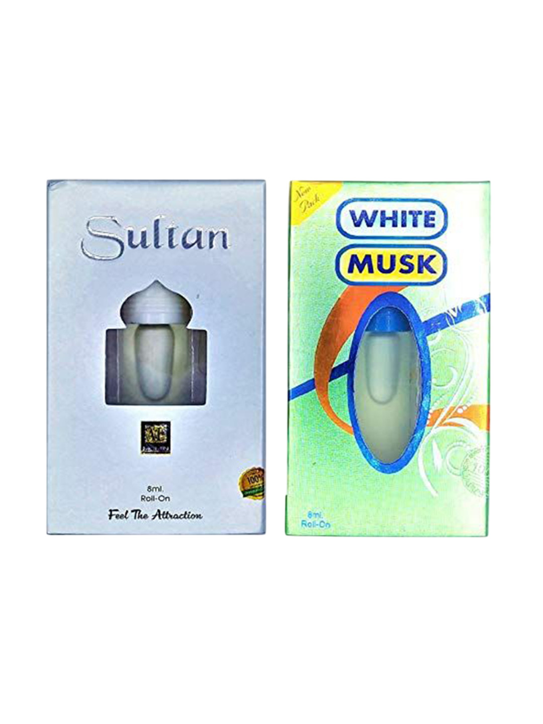 RAVIOUR LIFESTYLE Set Of 2 Sultan & White Musk Alcohol Free Attar- 8 ml Each