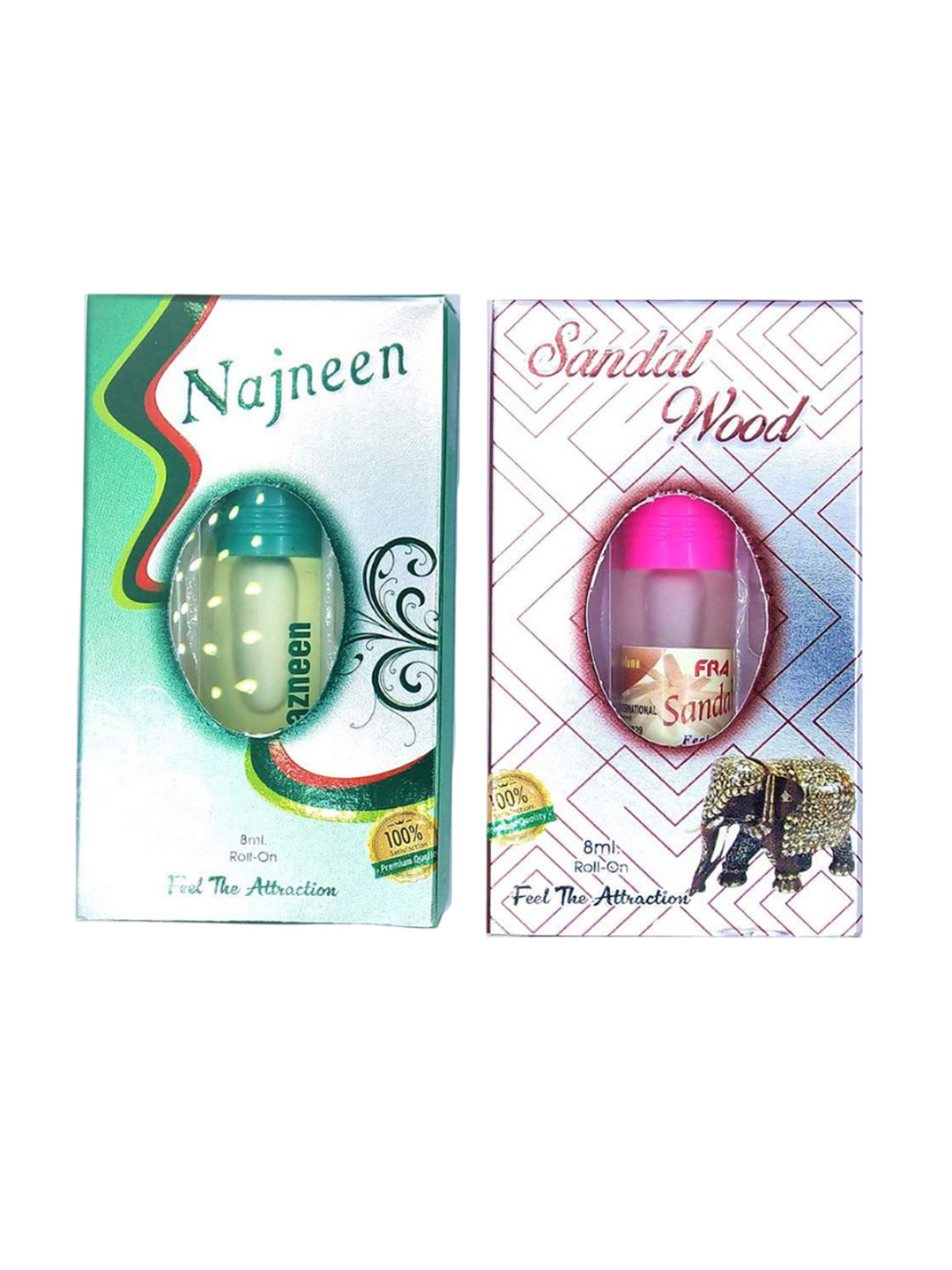 RAVIOUR LIFESTYLE Set Of 2 Sandal Wood & Naznen Alcohol Free Roll On Attar - 8 ml Each