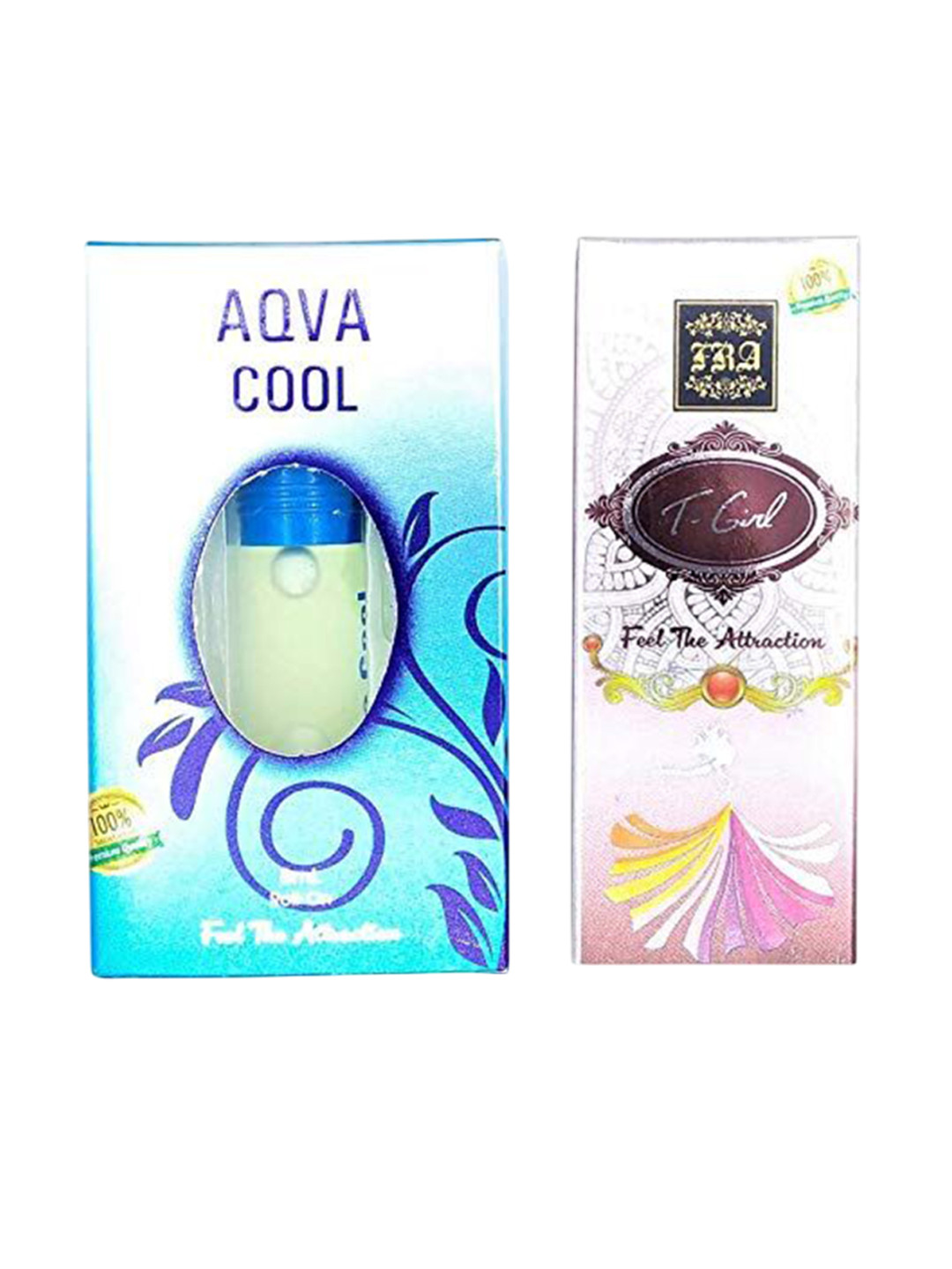 RAVIOUR LIFESTYLE Set Of 2 T Girl & Aqua Cool Non Alcoholic Roll On Attar - 8 ml Each