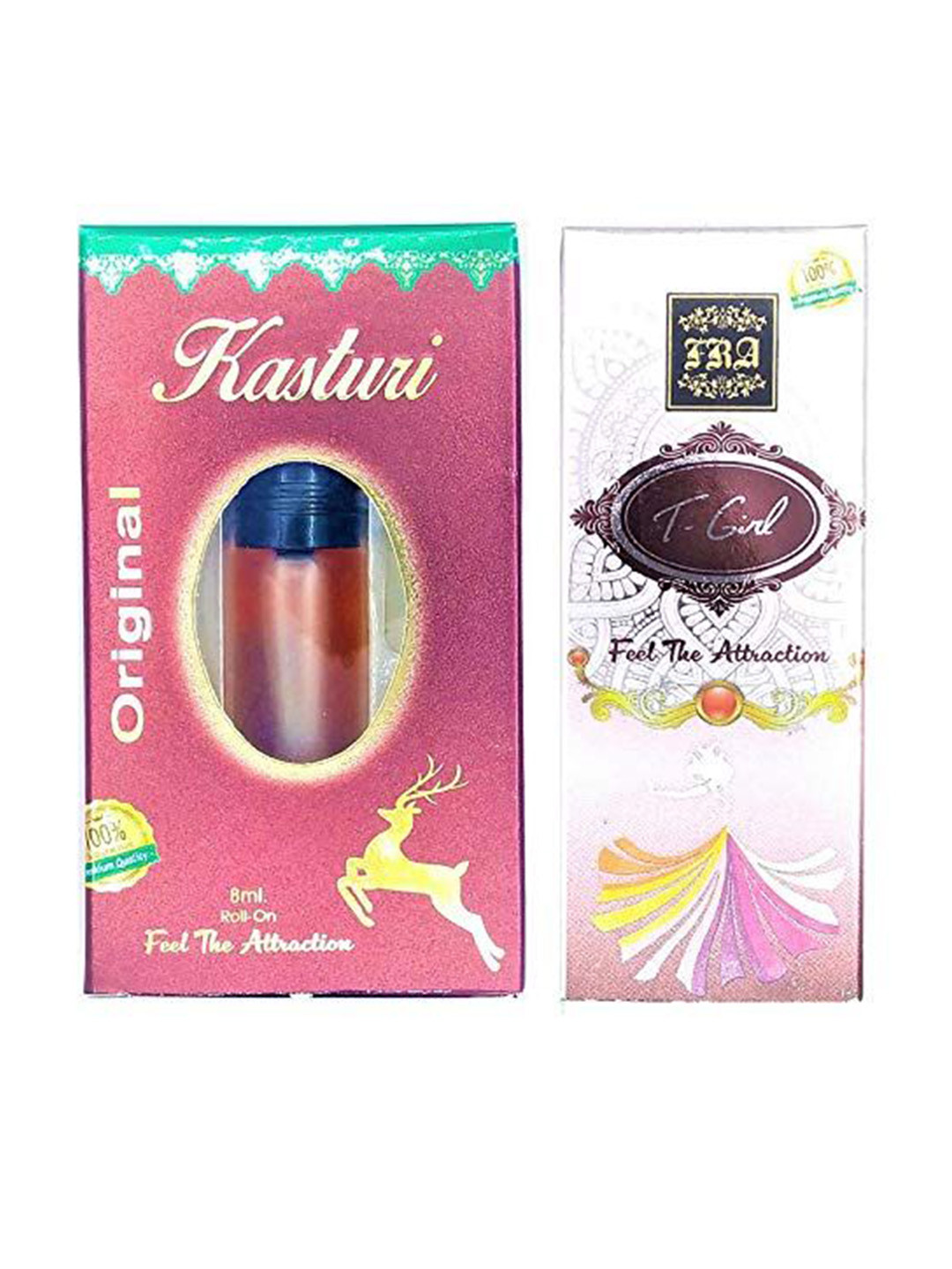 RAVIOUR LIFESTYLE Set Of 2 Kasturi & T Gilr Non Alcoholic Roll On Attar - 8 ml Each