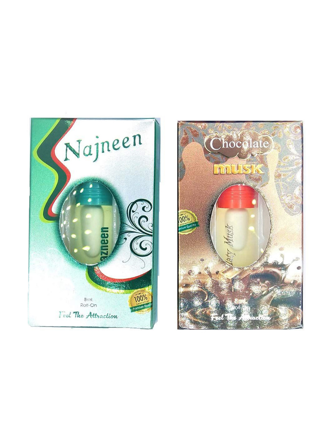 RAVIOUR LIFESTYLE Set Of 2 Najneen & Chocolate Musk Non Alcoholic Roll On Attar -8 ml Each