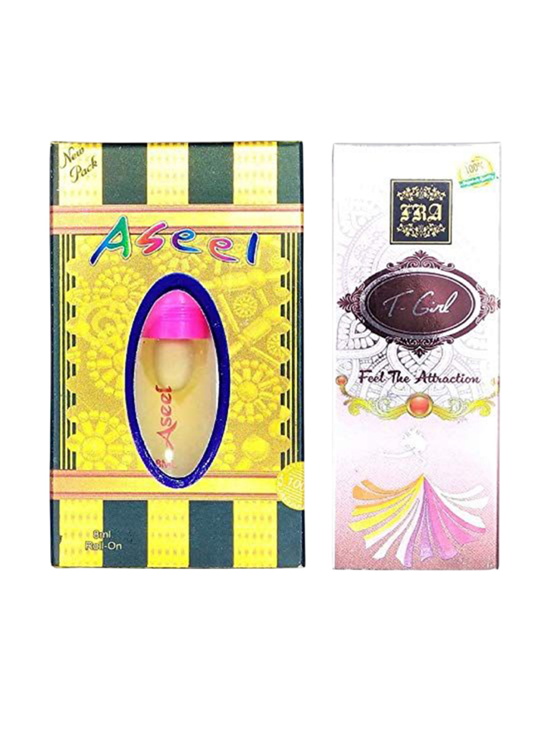 RAVIOUR LIFESTYLE Set Of 2 T Girl & Aseel  Alcohol Free Roll On Attar - 8 ml Each