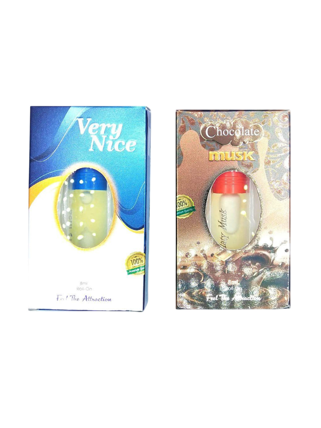 RAVIOUR LIFESTYLE Set Of 2 Very Nice& Chocolate Musk Alcohol Free Roll On Attar -8 ml Each