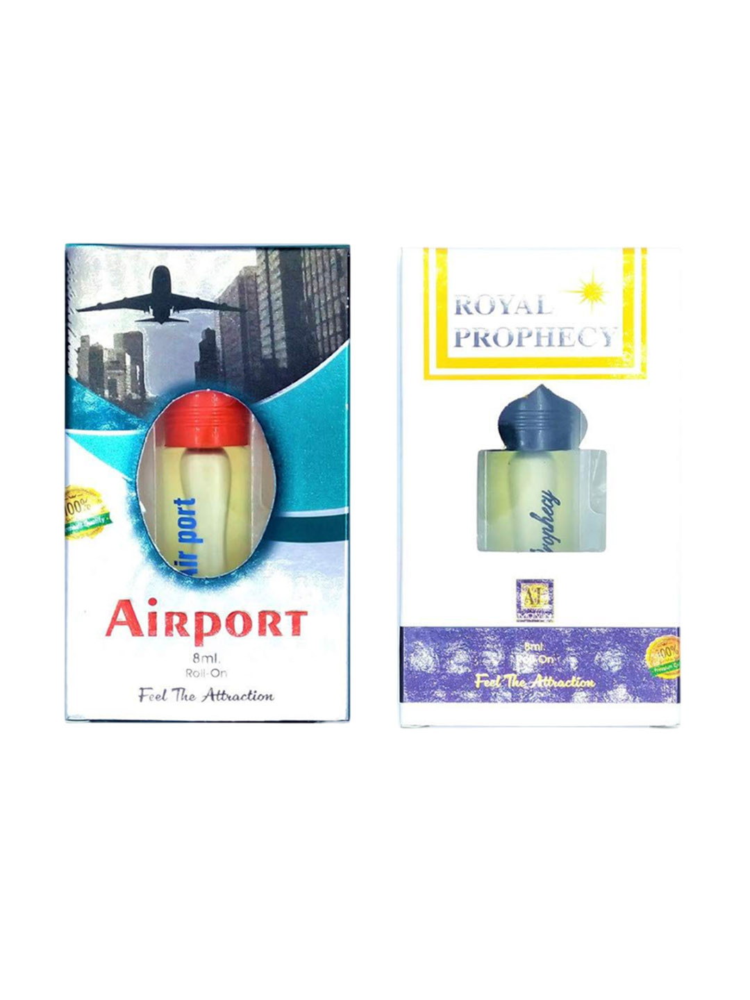 RAVIOUR LIFESTYLE Set Of 2 Airport & Royal Prophecy Non Alcoholic Roll On Attar -8 ml Each
