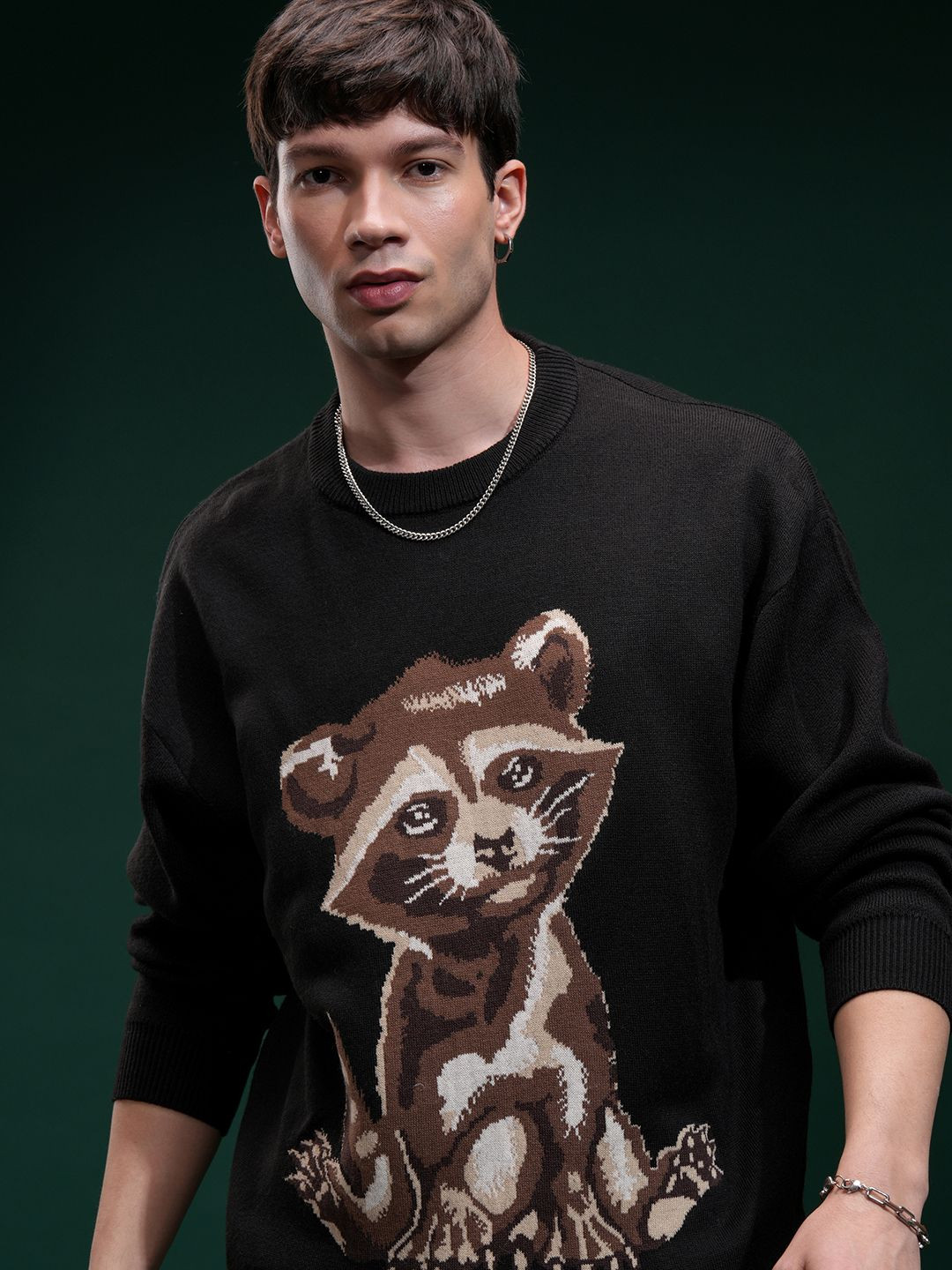 HIGHLANDER Marvel Spider Man Women Round Neck Jacquard Sweater