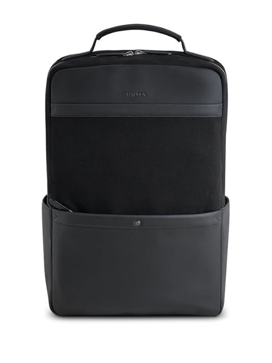 HALDEN BARRETT Leather Office Backpack, Padded Straps Vegan Leather with Durable Canvas