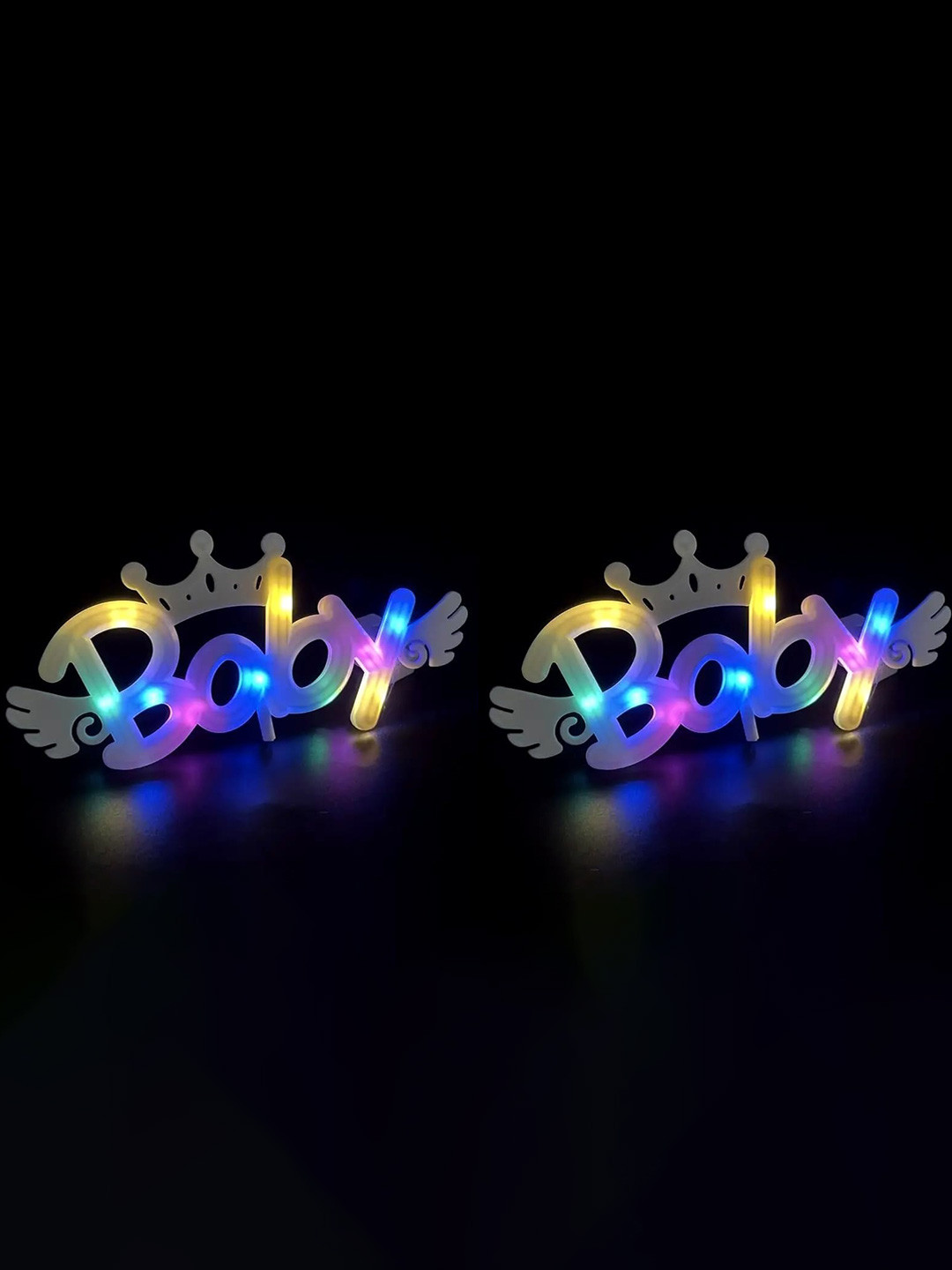 CHOCOZONE White & Blue Baby Shower Cake Topper Festive Decor