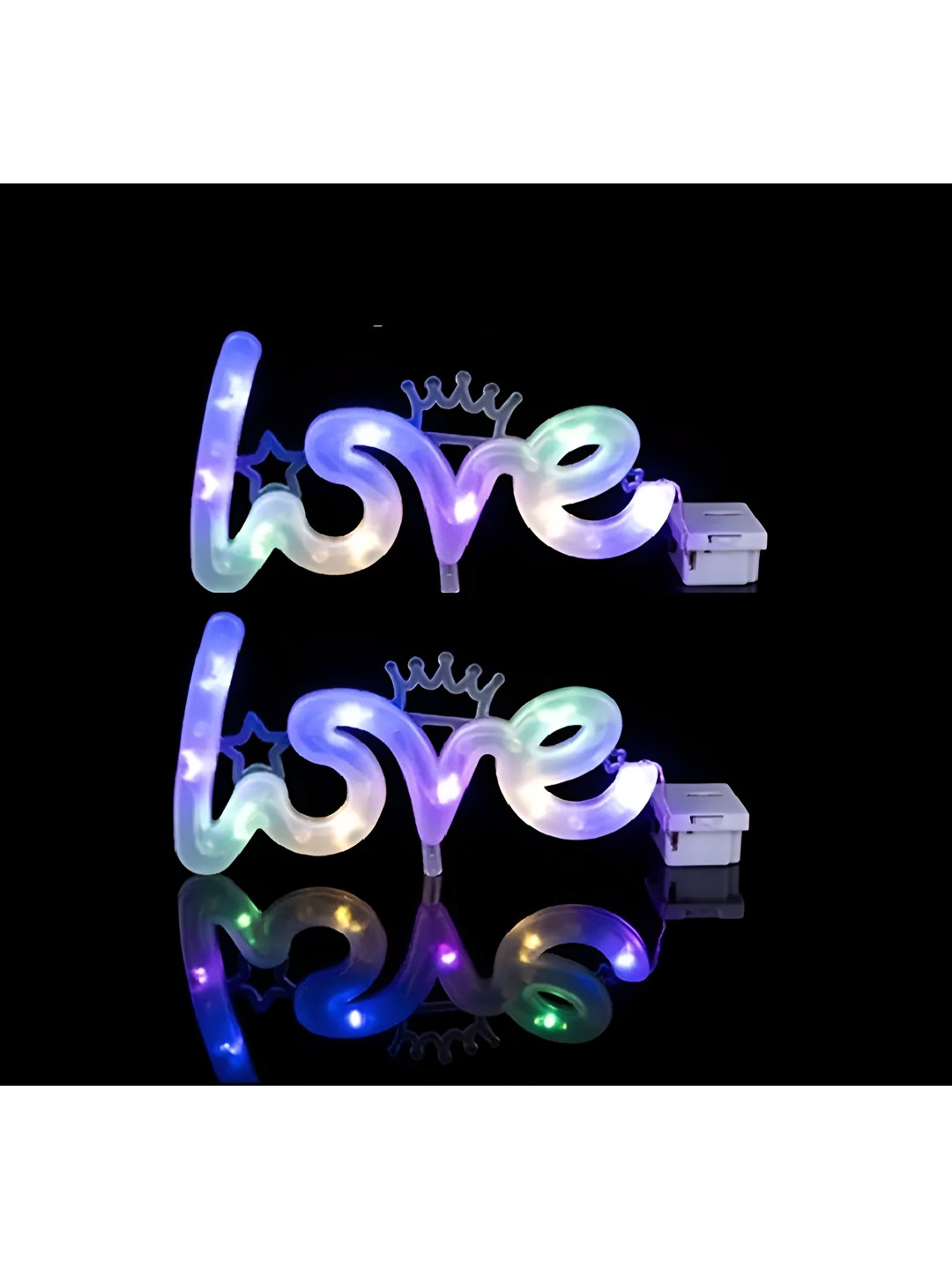 CHOCOZONE White 2 Pieces LED Cake Topper Decor