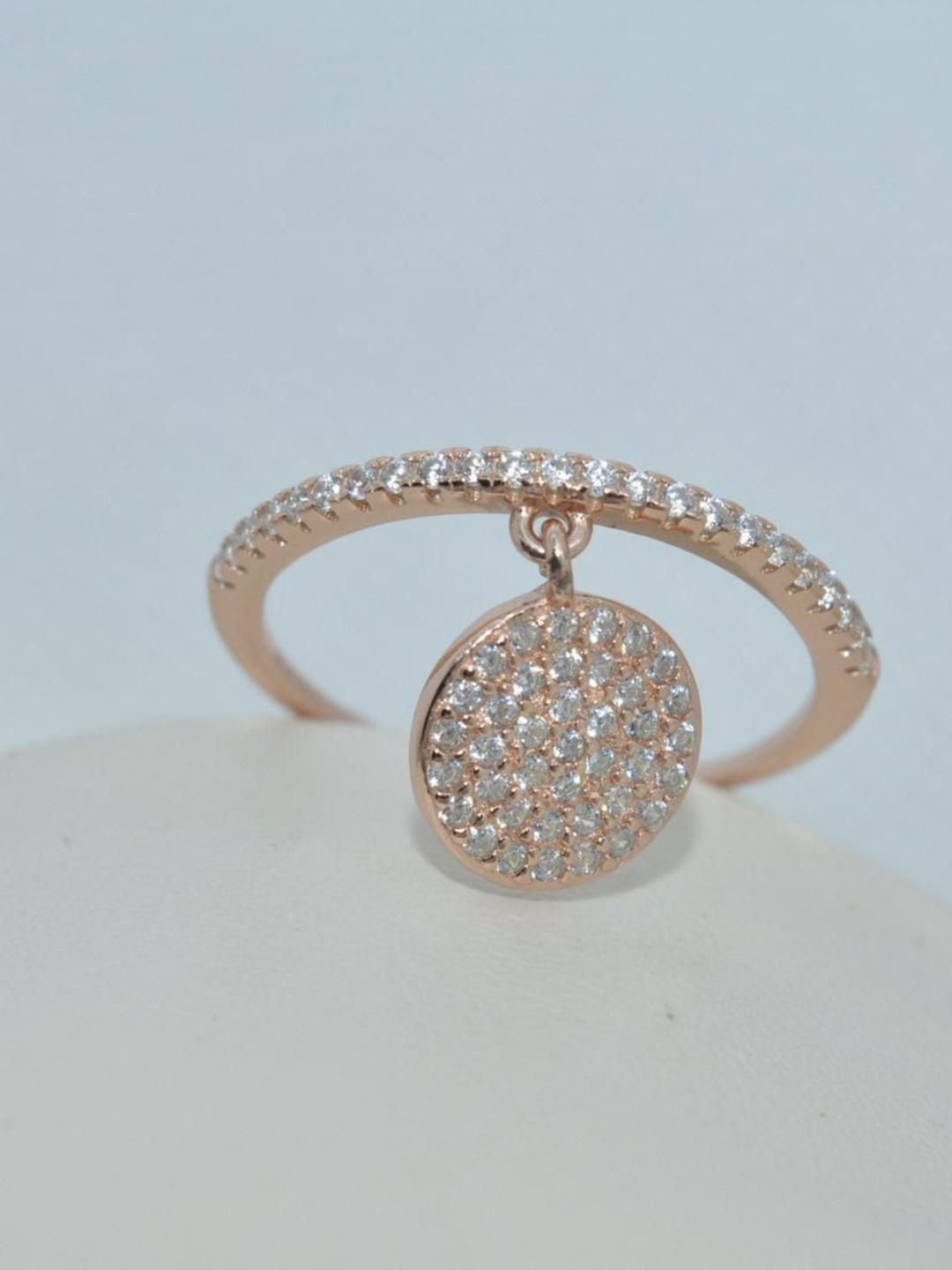 Luxevogue Whimsical Orbit Sterling Silver Cubic Zirconia Ring