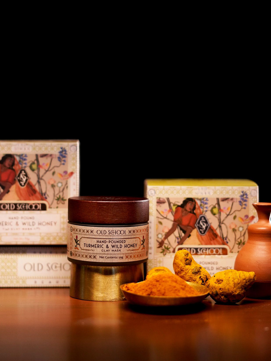 Old School Hand Pounded Turmeric & Wild Honey Clay Mask - 50 g