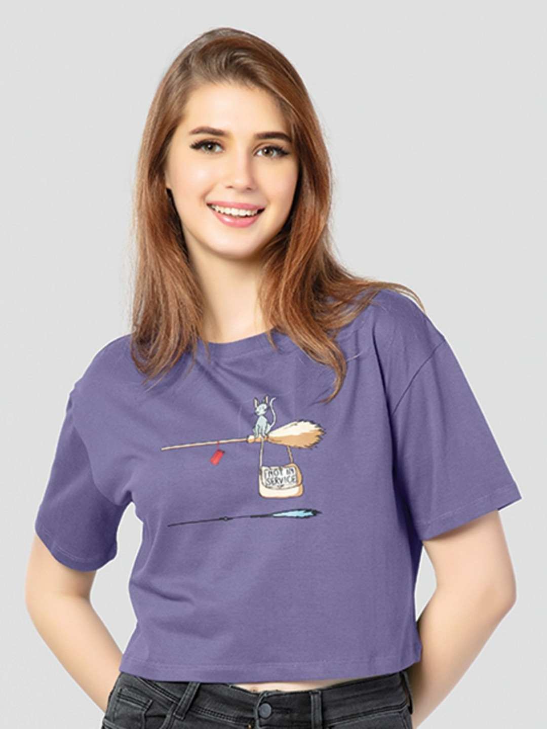 Juliet Women Graphic Printed Round Neck Cotton Boxy T-shirt
