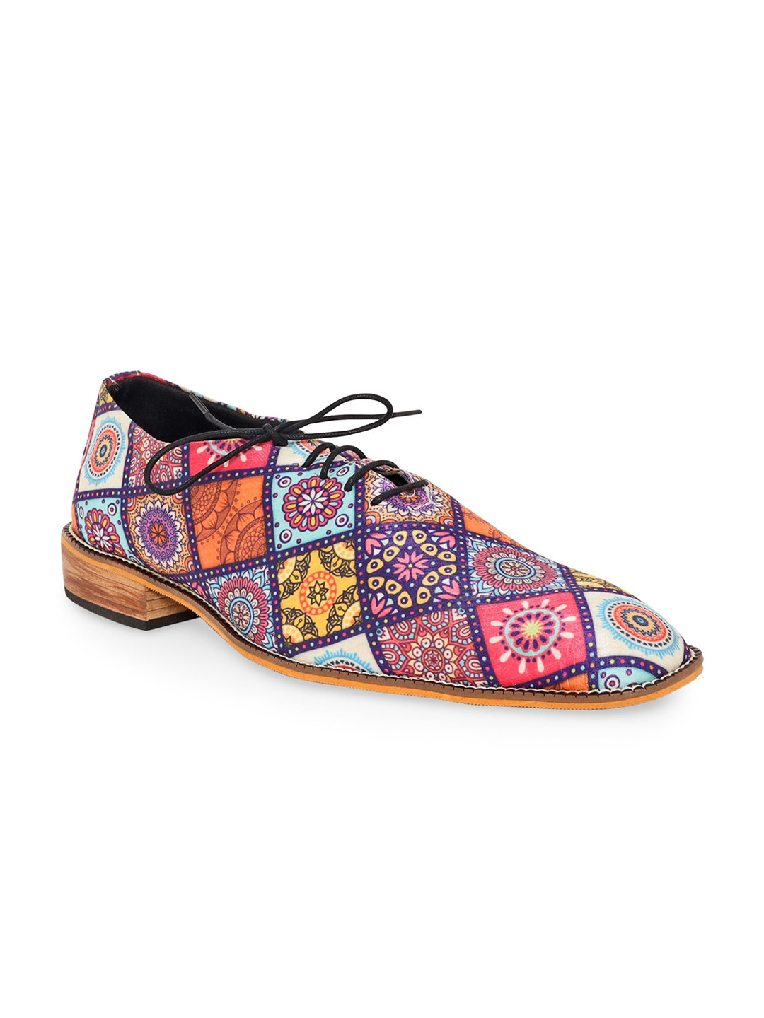 Kanvas Men Printed Round Toe Derbys