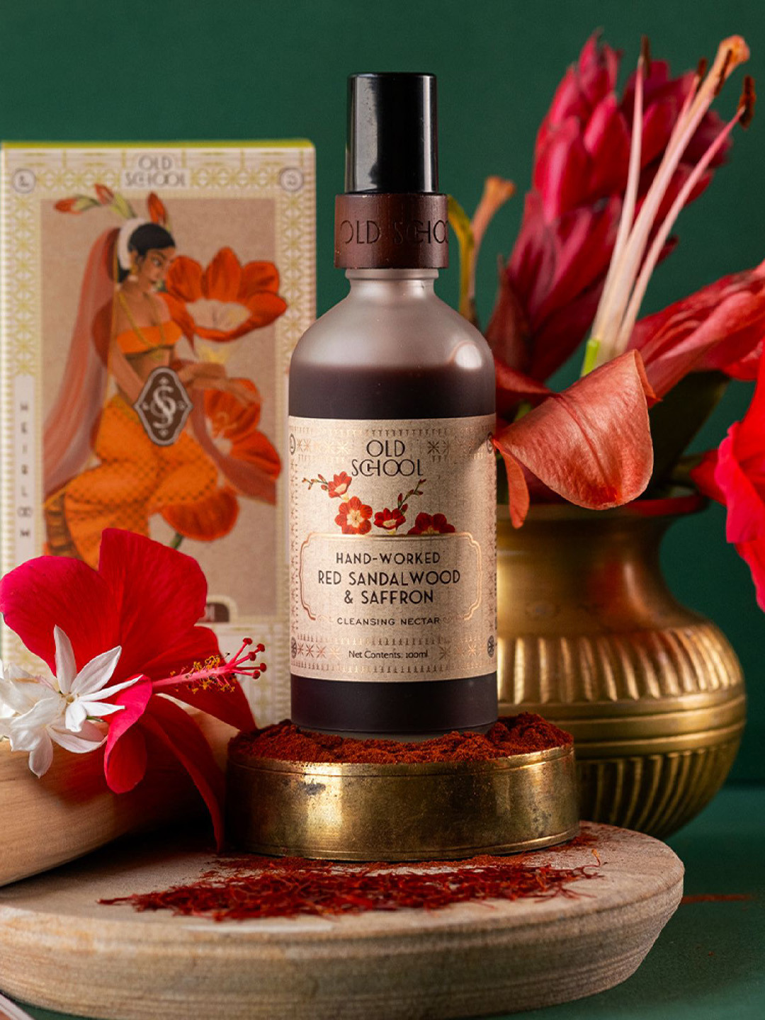 Old School Hand Worked Red Sandalwood & Saffron Cleansing Nectar - 100ml