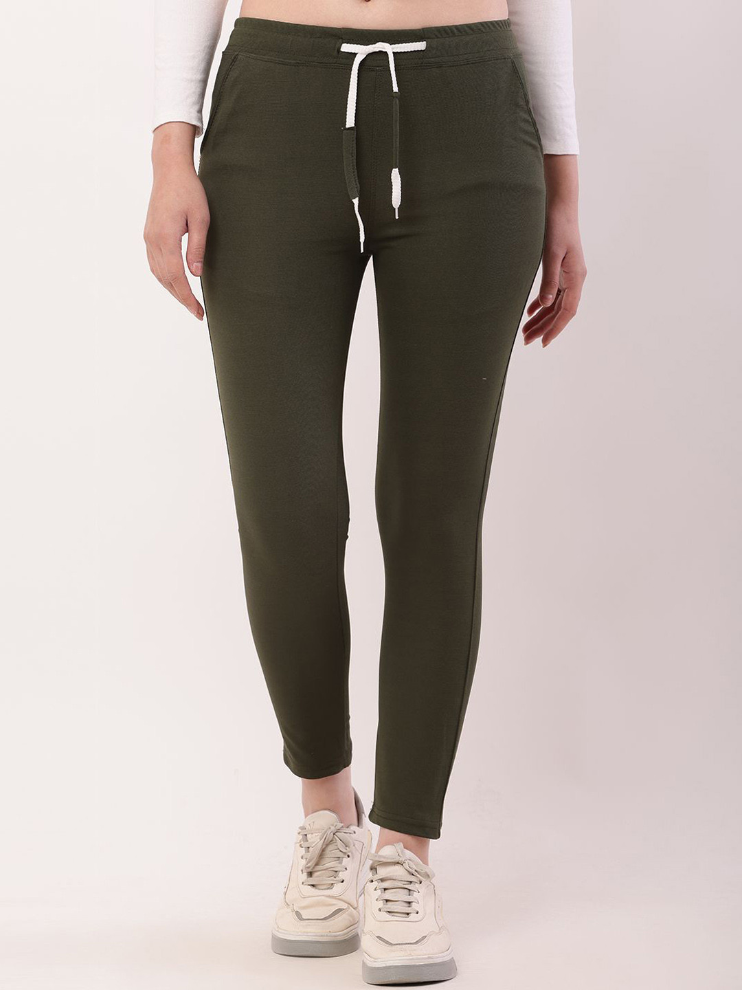 RiseMax Women Straight Fit Mid Rise Dry Fit Running Track Pants