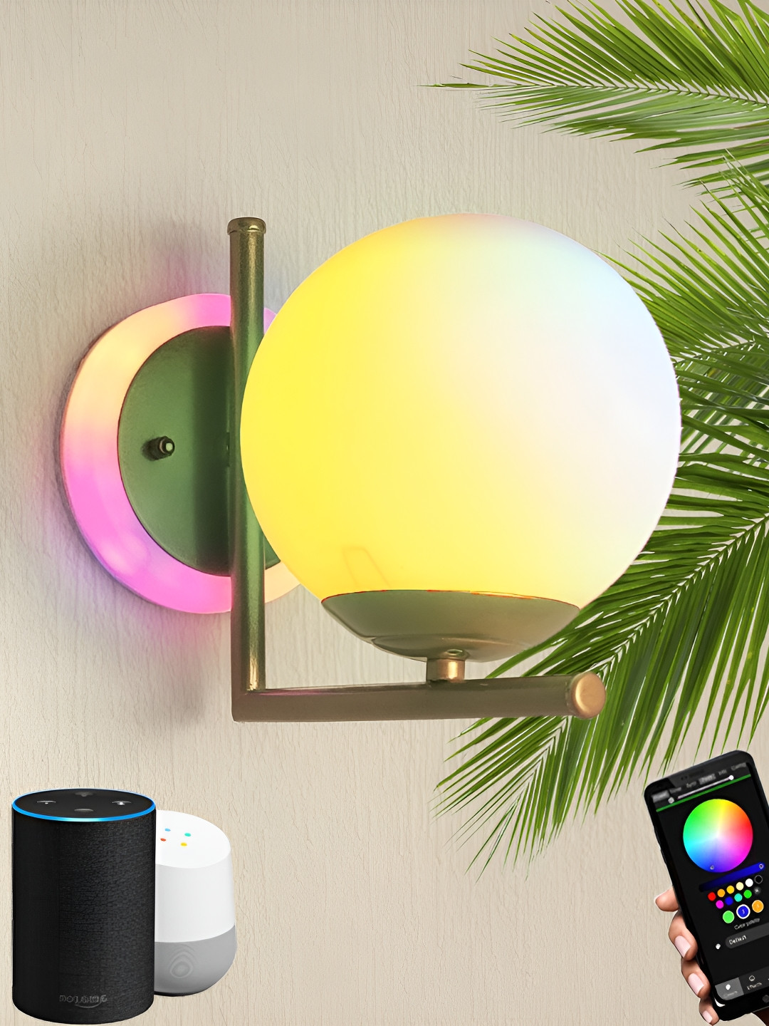 Raptors Gold-Toned Metal Abstract Shaped Shaped Wall Lamp