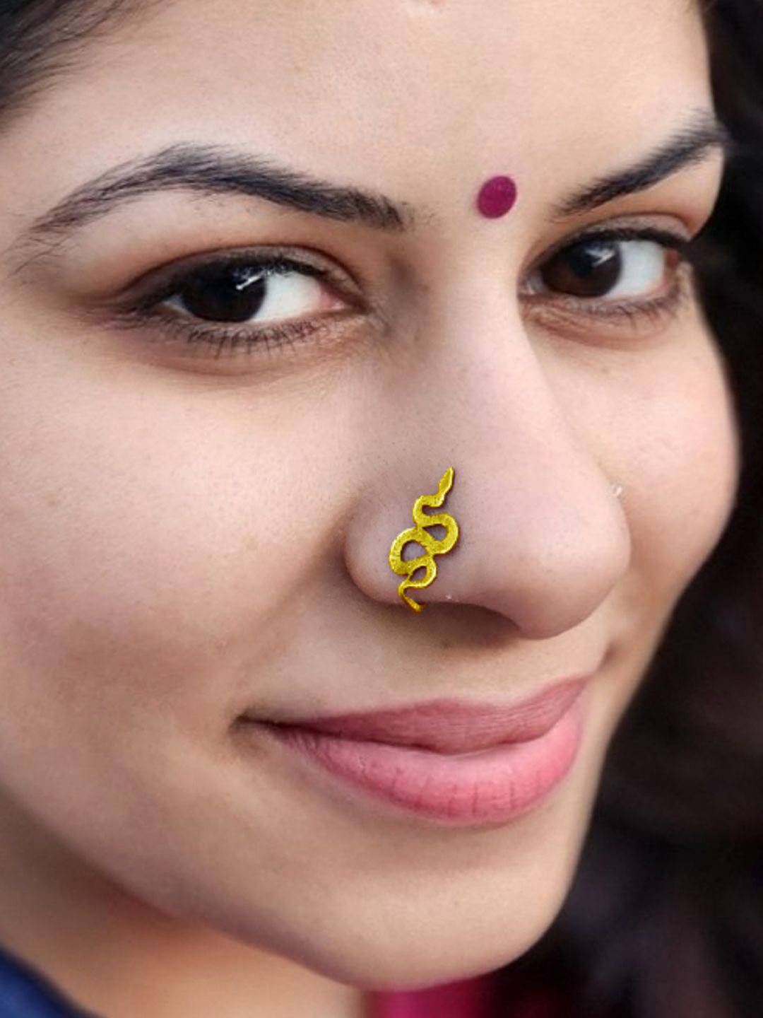 Sangria Serpent Charm Stud Nosepin