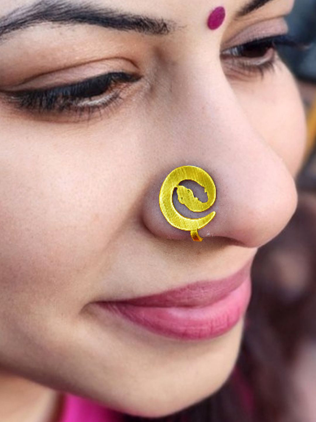 Sangria Serpent Charm Stud Nosepin