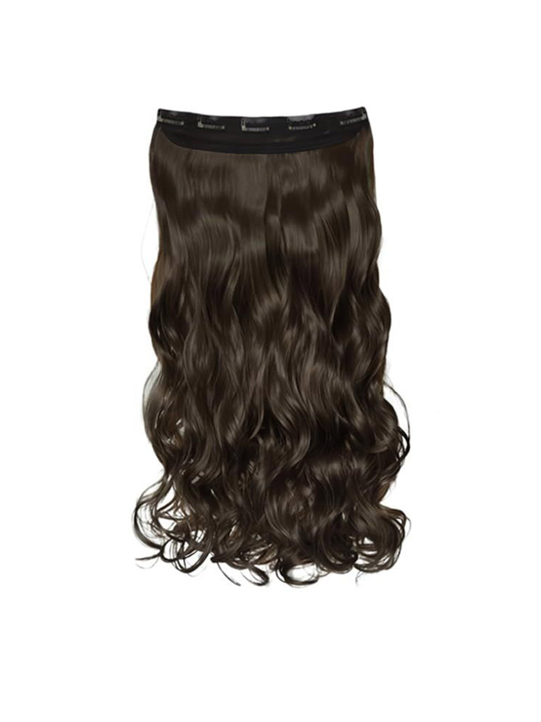 D-Divine Clip-In Wavy Locks Hair Extension - 22 Inch - Natural Brown