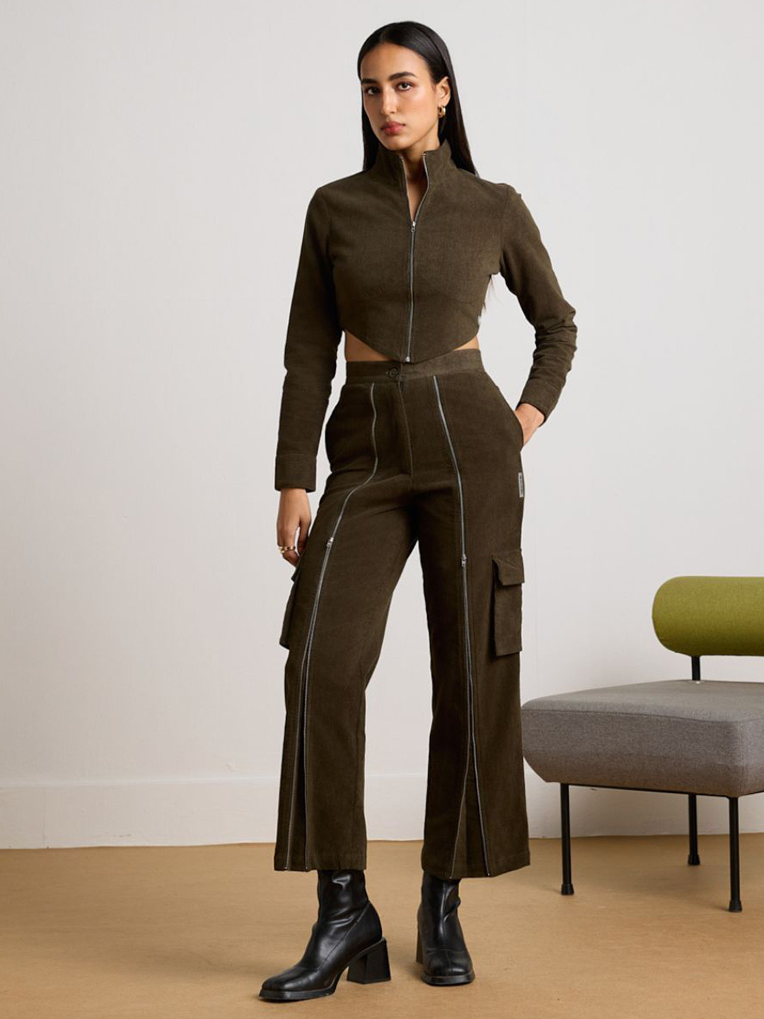 Muvazo Cotton Corset Crop Top