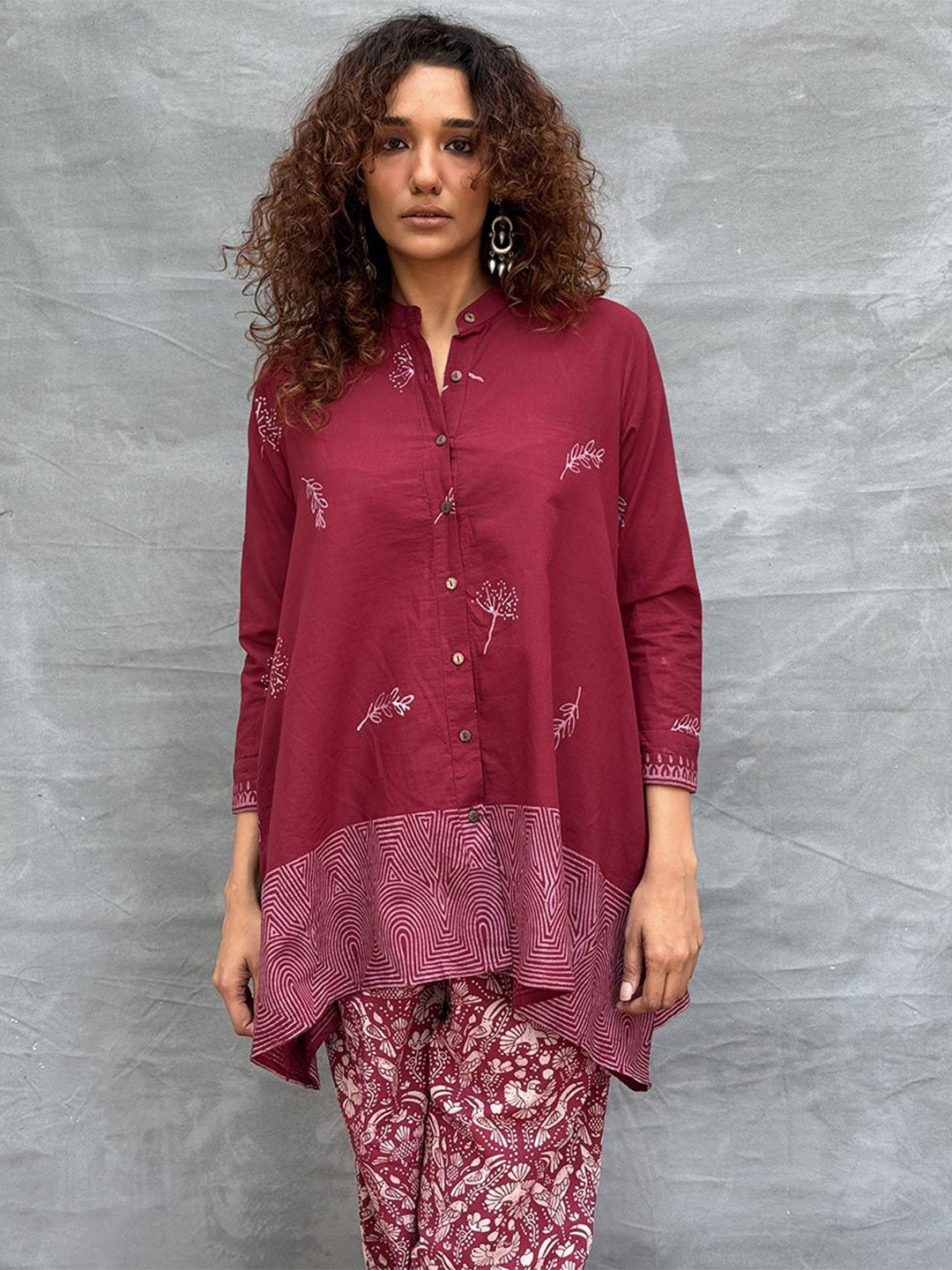 Chidiyaa Soil Chirp of Dawn Blockprinted Cotton Top