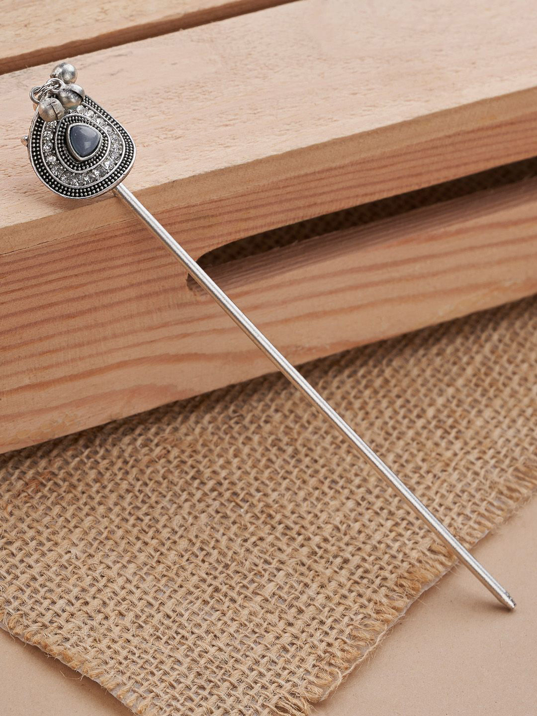 TEEJH Women Aloha Silver Grey Hair Pin